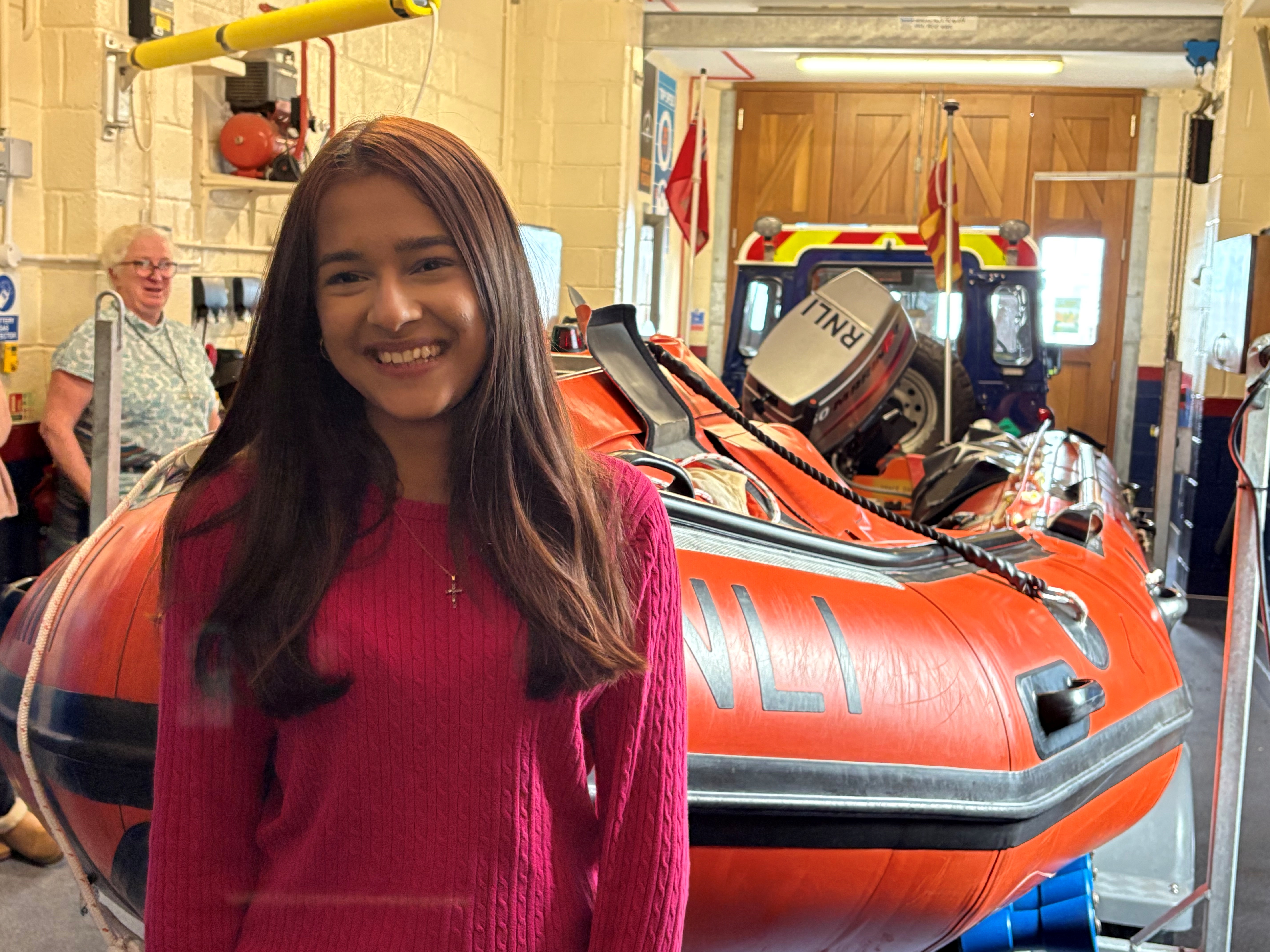 Linda Richardson visiting Seahouses Lifeboat Station