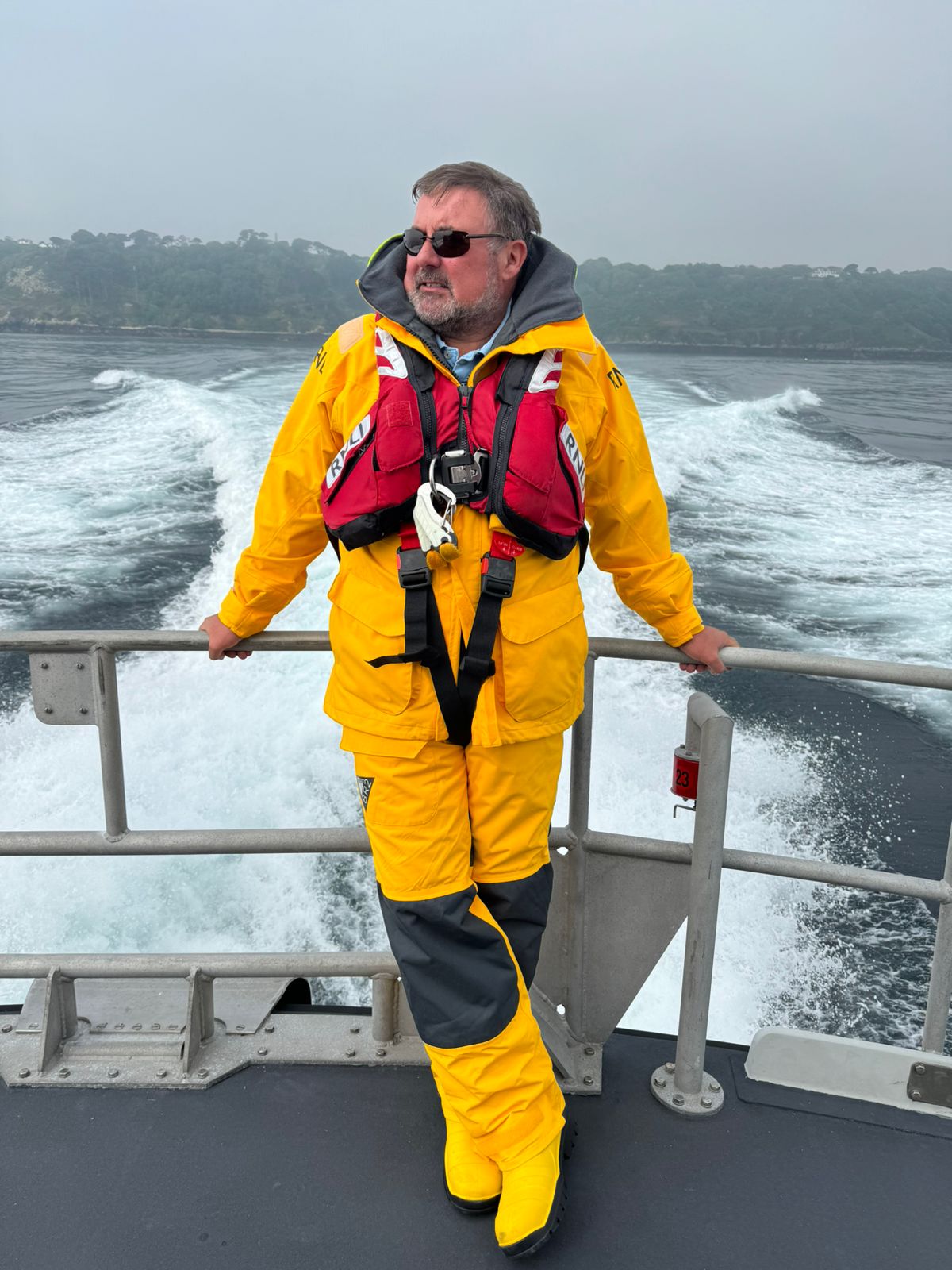 Jason Hobbs aboard an all-weather lifeboat