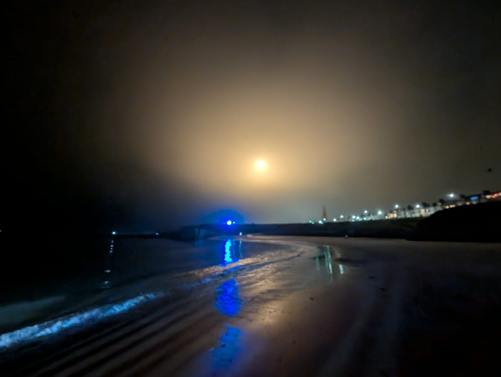 Lights over a dark bay 