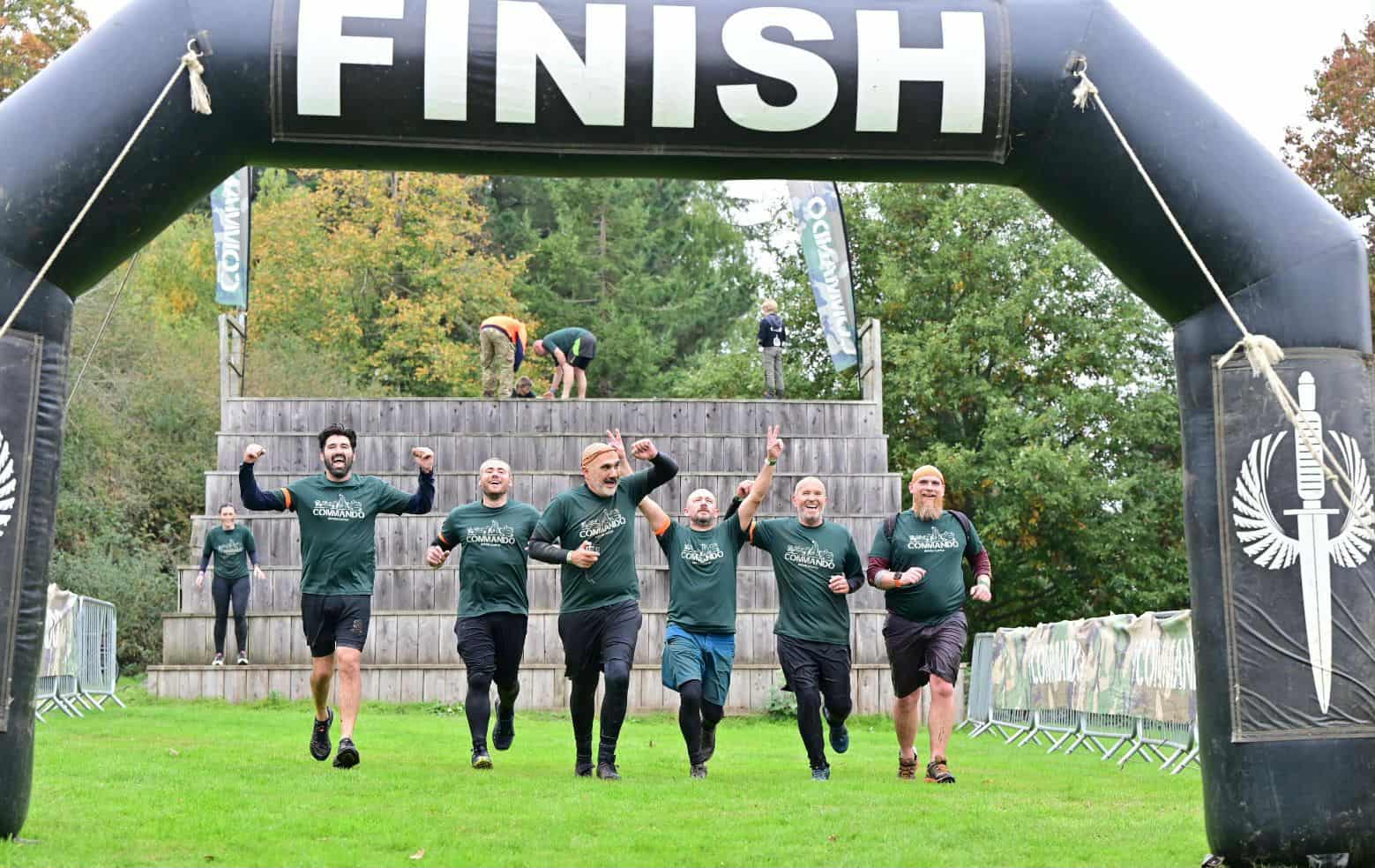 Southend volunteers finishing demanding commando obstacle course