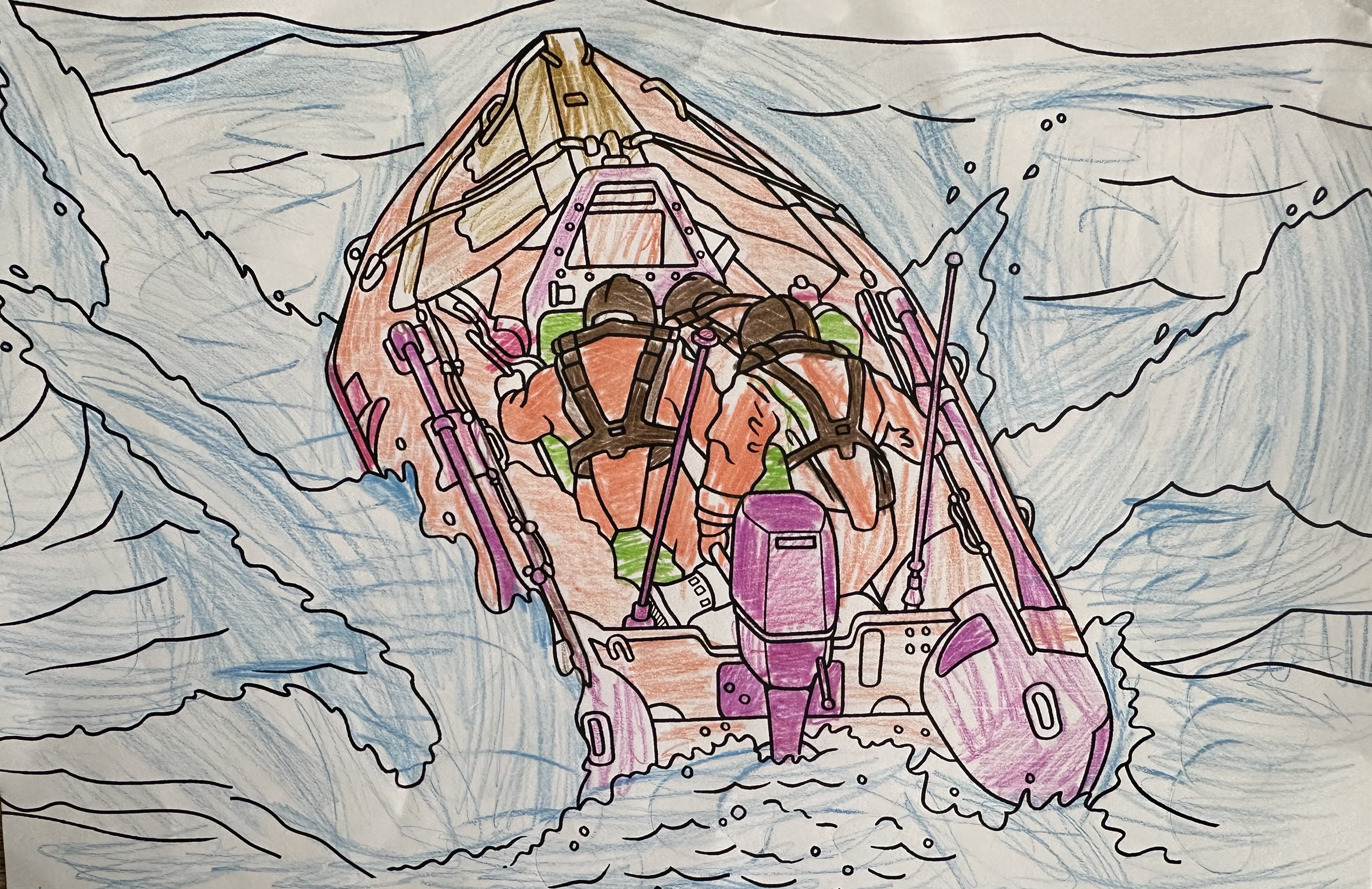 Colouring activity provided by the Exmouth RNLI fundraising event, "Rocking for the RNLI"