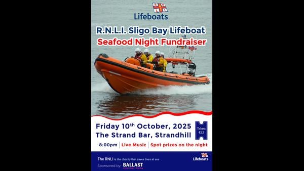 Rnli Night Sligo Bay RNLI's volunteer crew to host annual Seafood Night in ...
