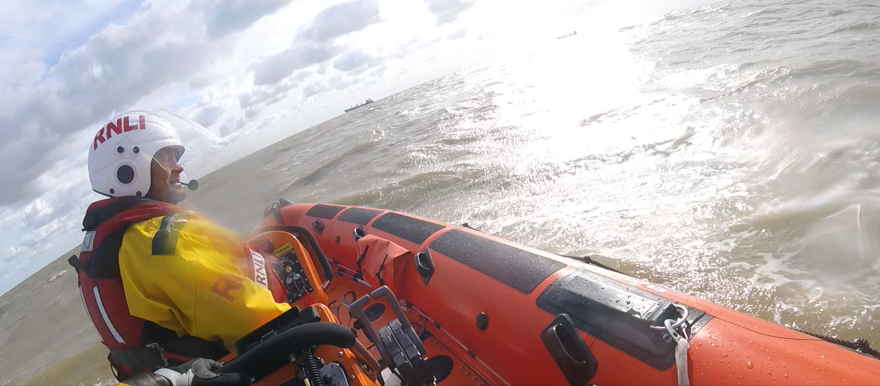 Helm Dave Mitchell afloat