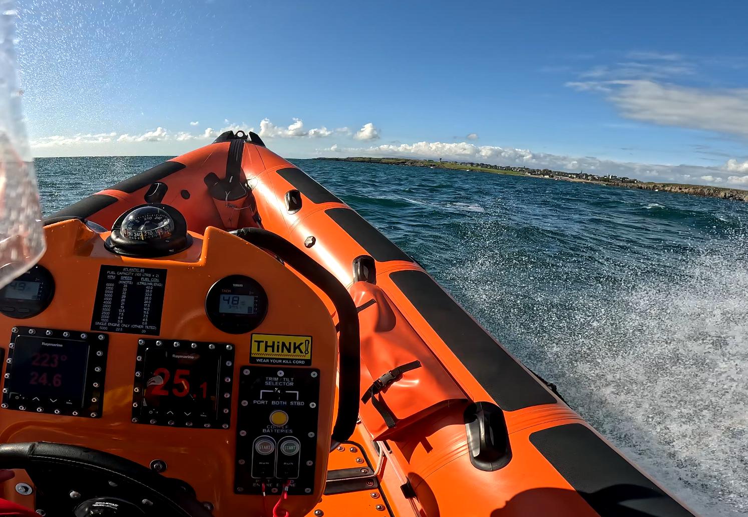 Portaferry RNLI volunteer crew make their way towards Ardglass