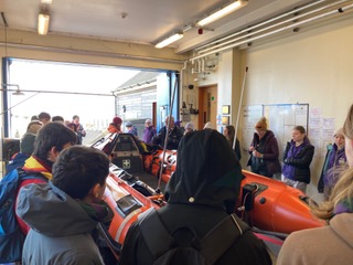 A group around the ILB within the inshore boathouse, looking at the ILB 