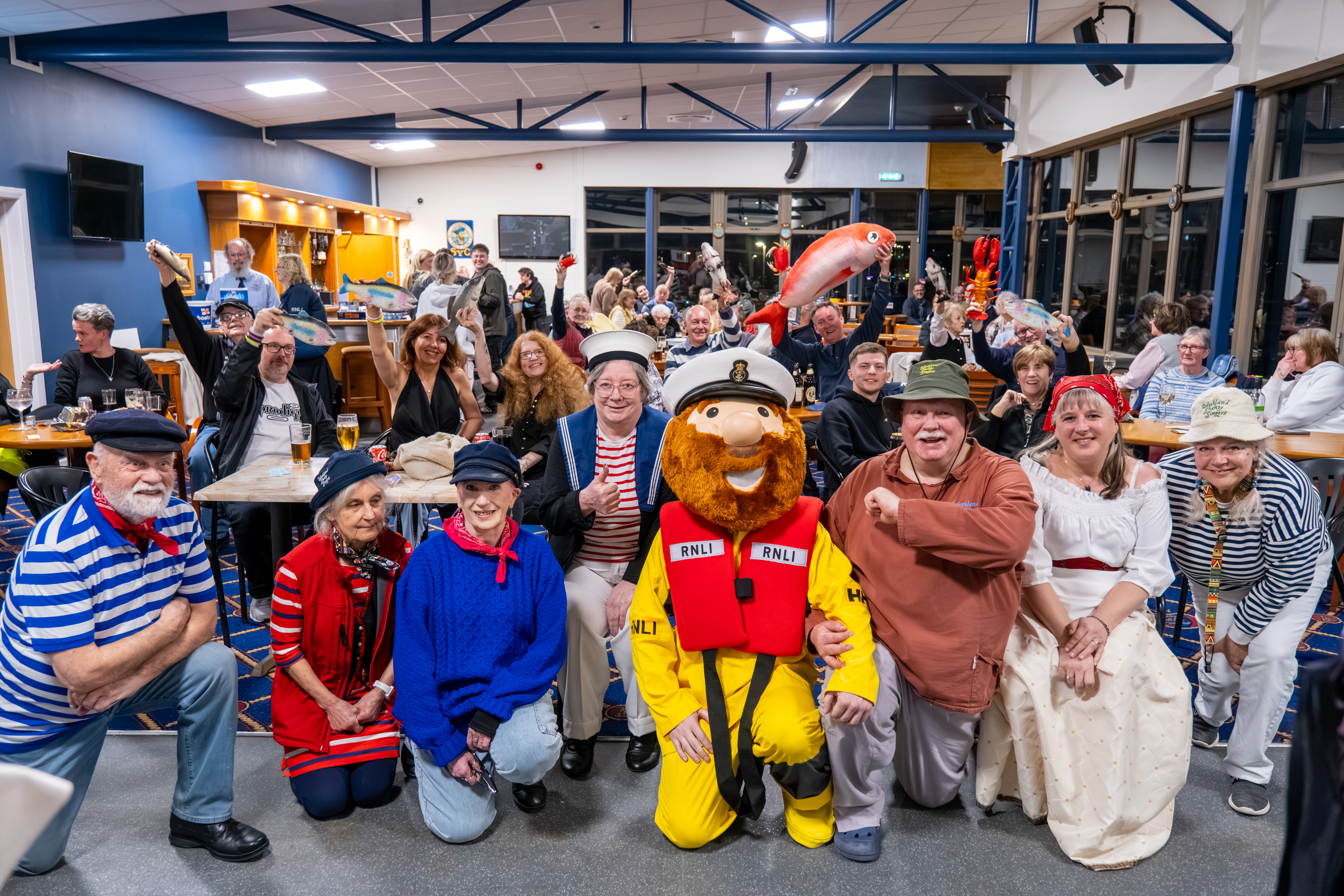 Cheerful group scene from the fundraising evening