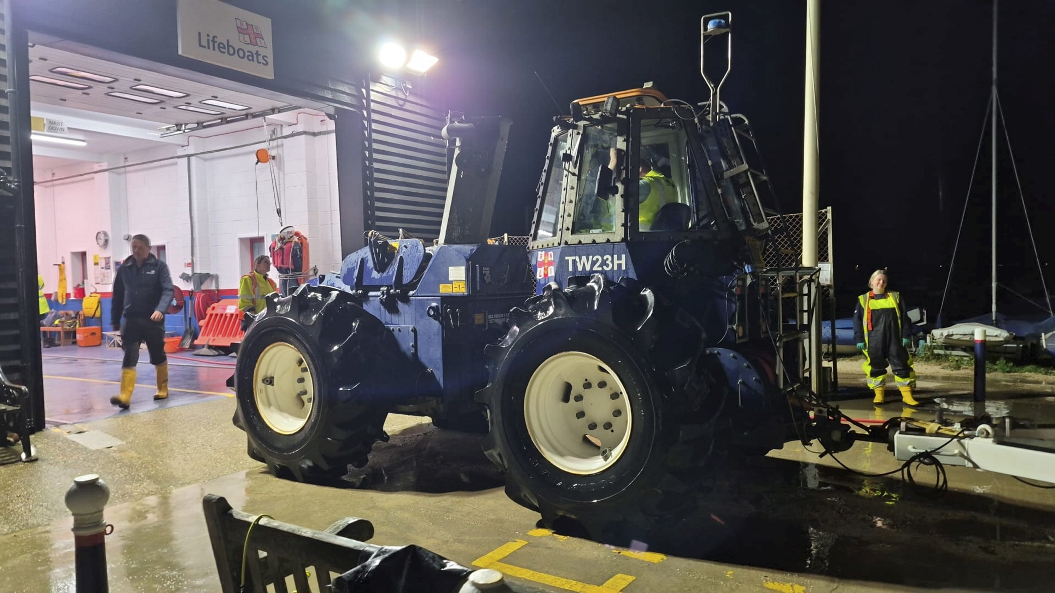 The launching tractor all nice and clean following the low water recovery on Wednesday evening.
