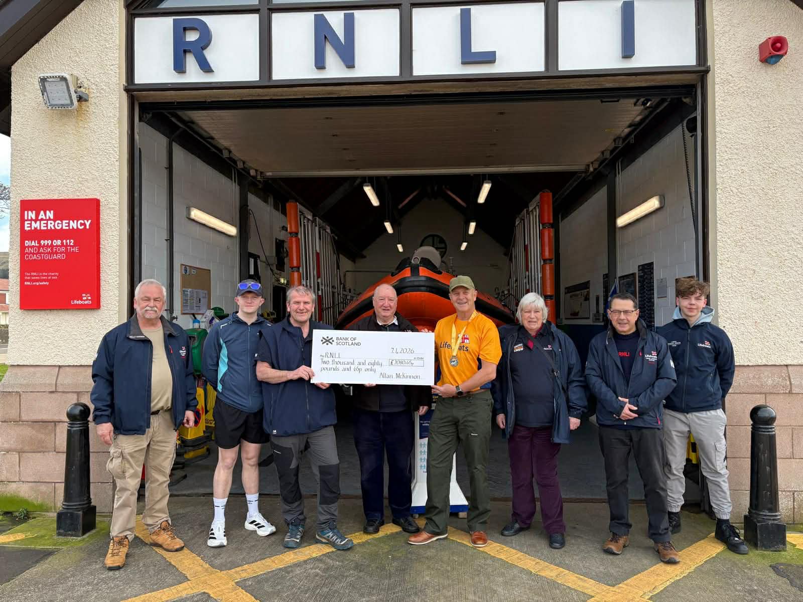 Cheque presentation at Largs RNLI