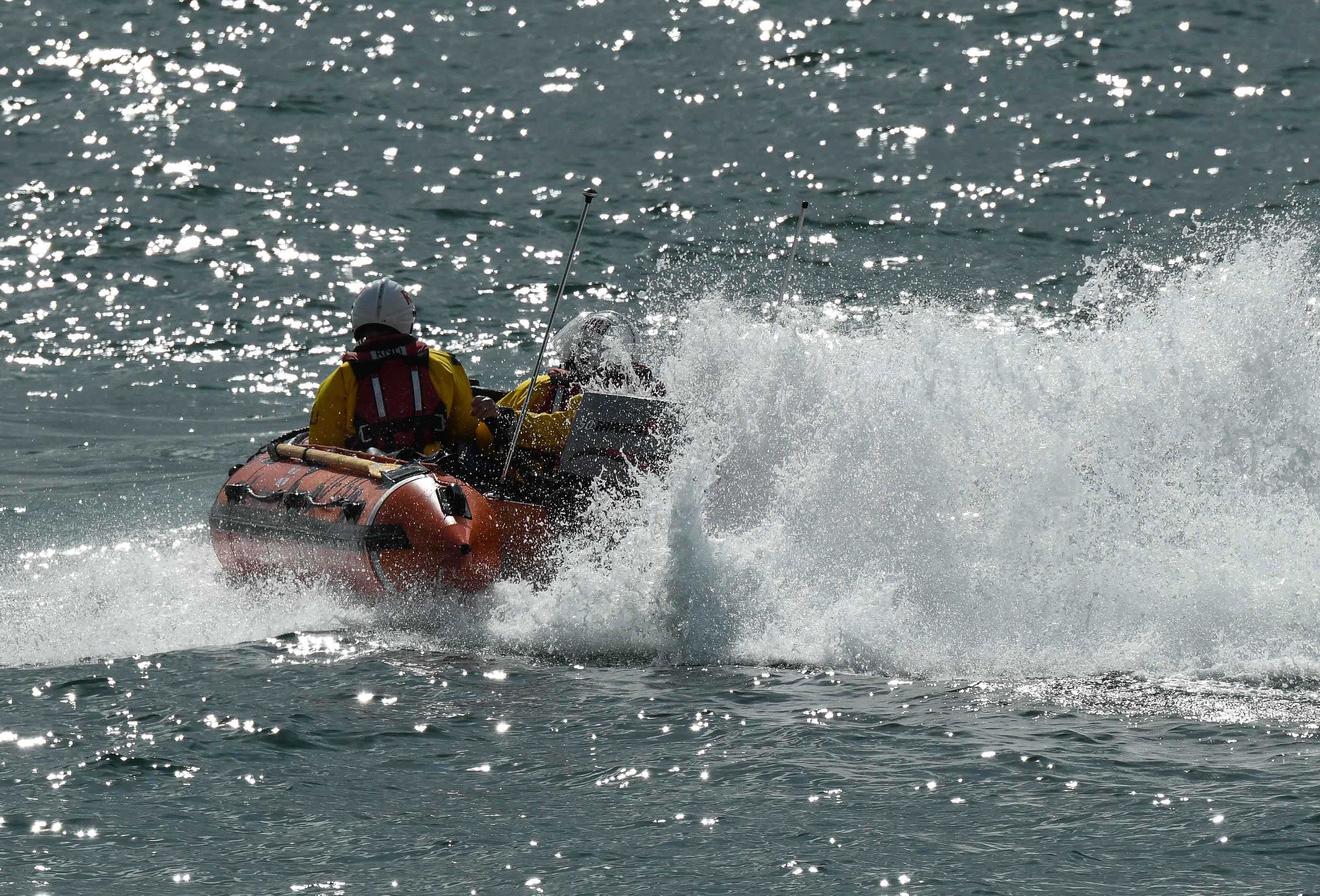 RNLI D-class Inshore lifeboat at sea