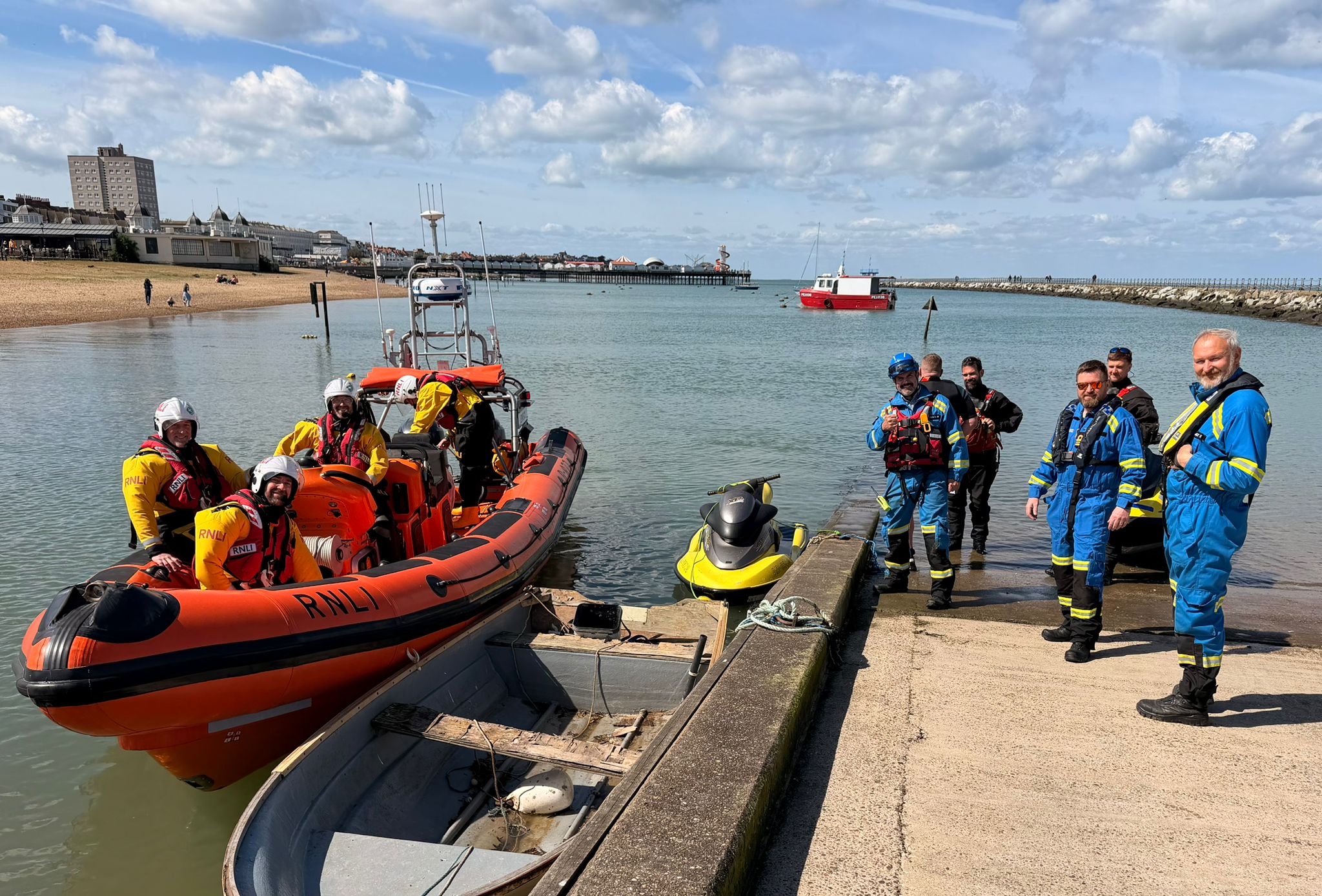 Whitstable lifeboat alongside Neptune Jetty, Herne Bay after landing a jet skier on Tuesday. Picture: Herne Bay Coastguard Rescue Team