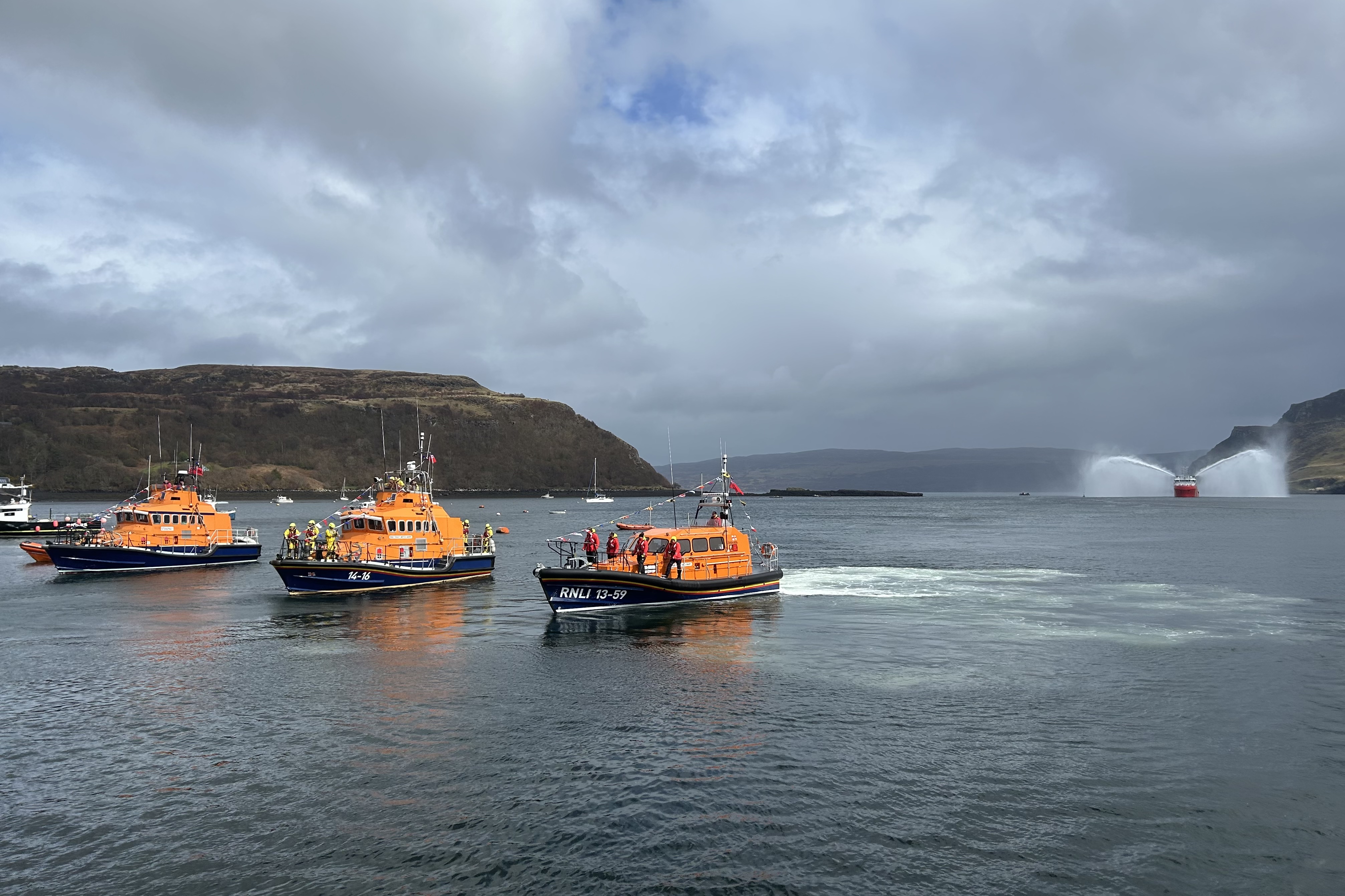 A warm welcome into Portree for RNLB Peter and Mary