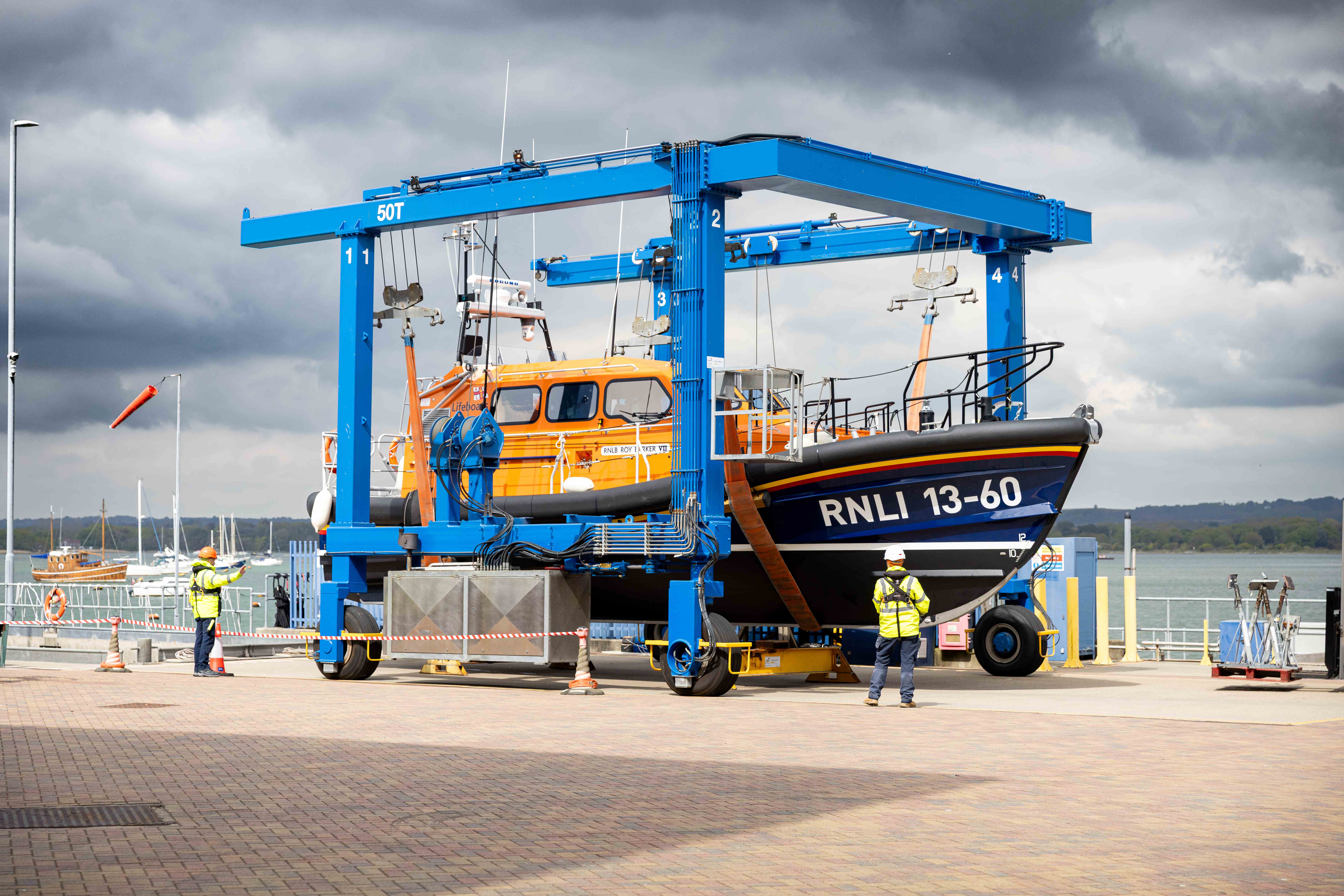 Fenit RNLI's new Shannon class lifeboat before it hits the water for the first time