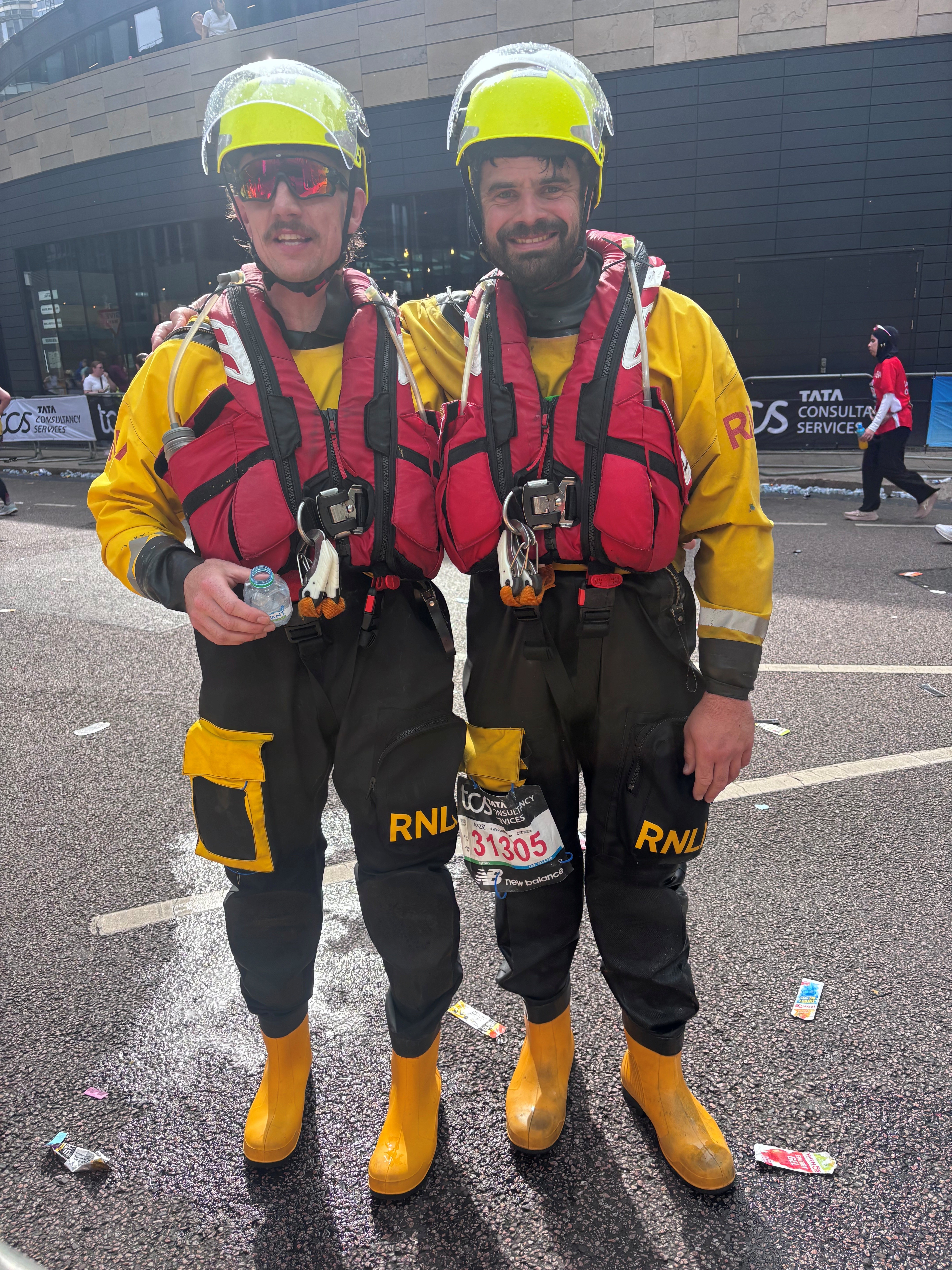 Dan and Nathan at the marathon