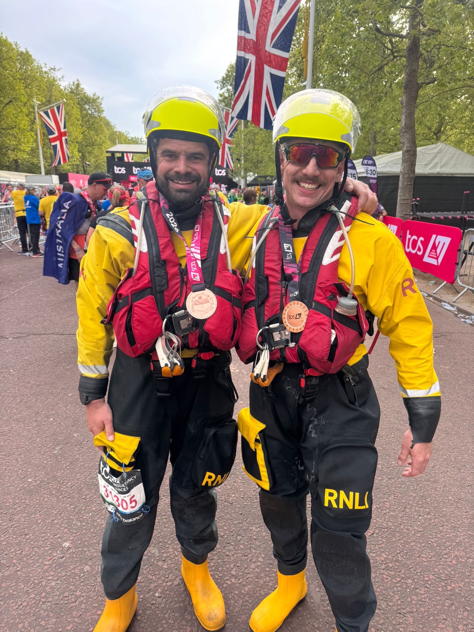Dan and Nathan at the finish line