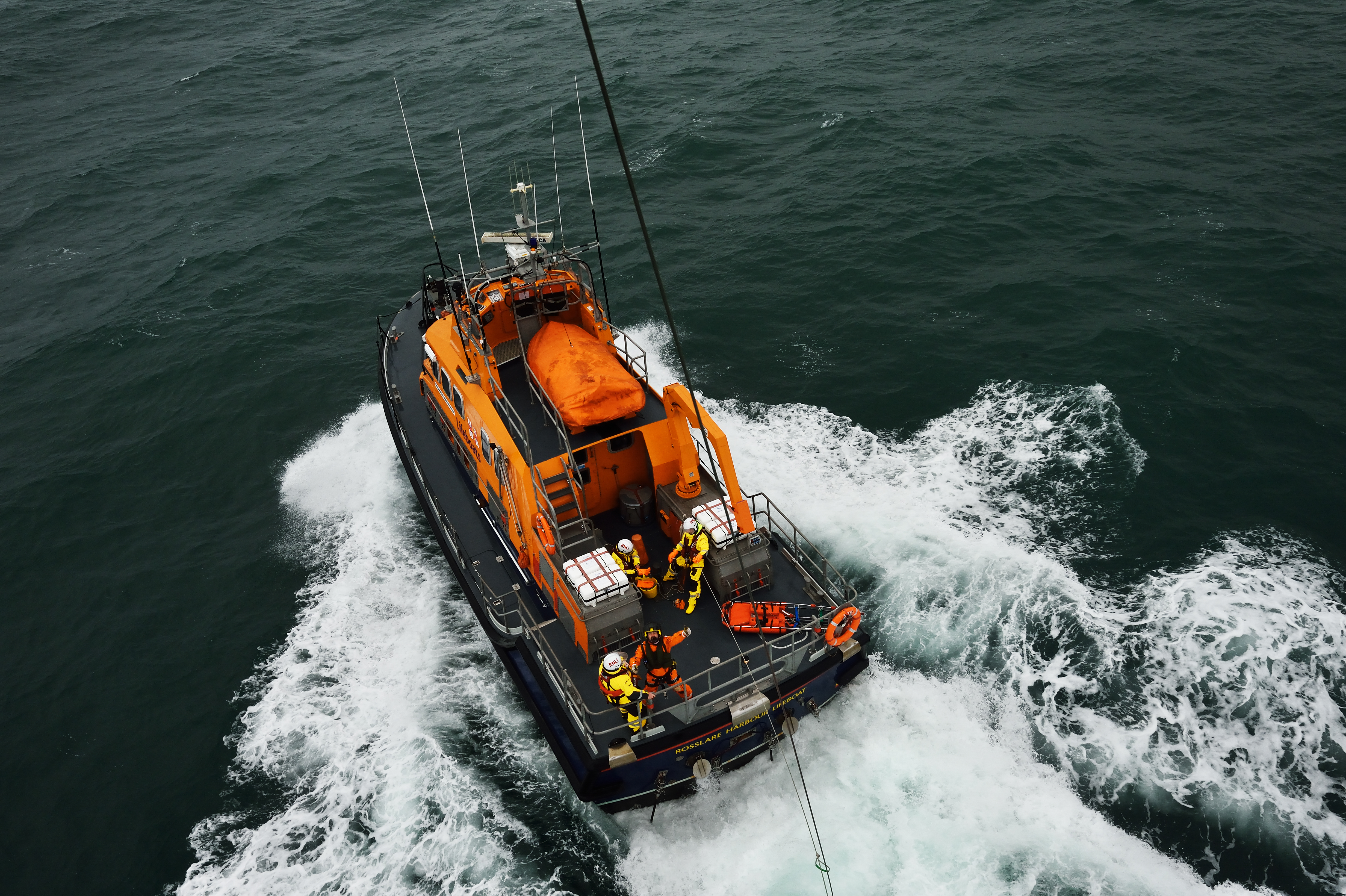 Rosslare Harbour RNLI's all-weather lifeboat at sea