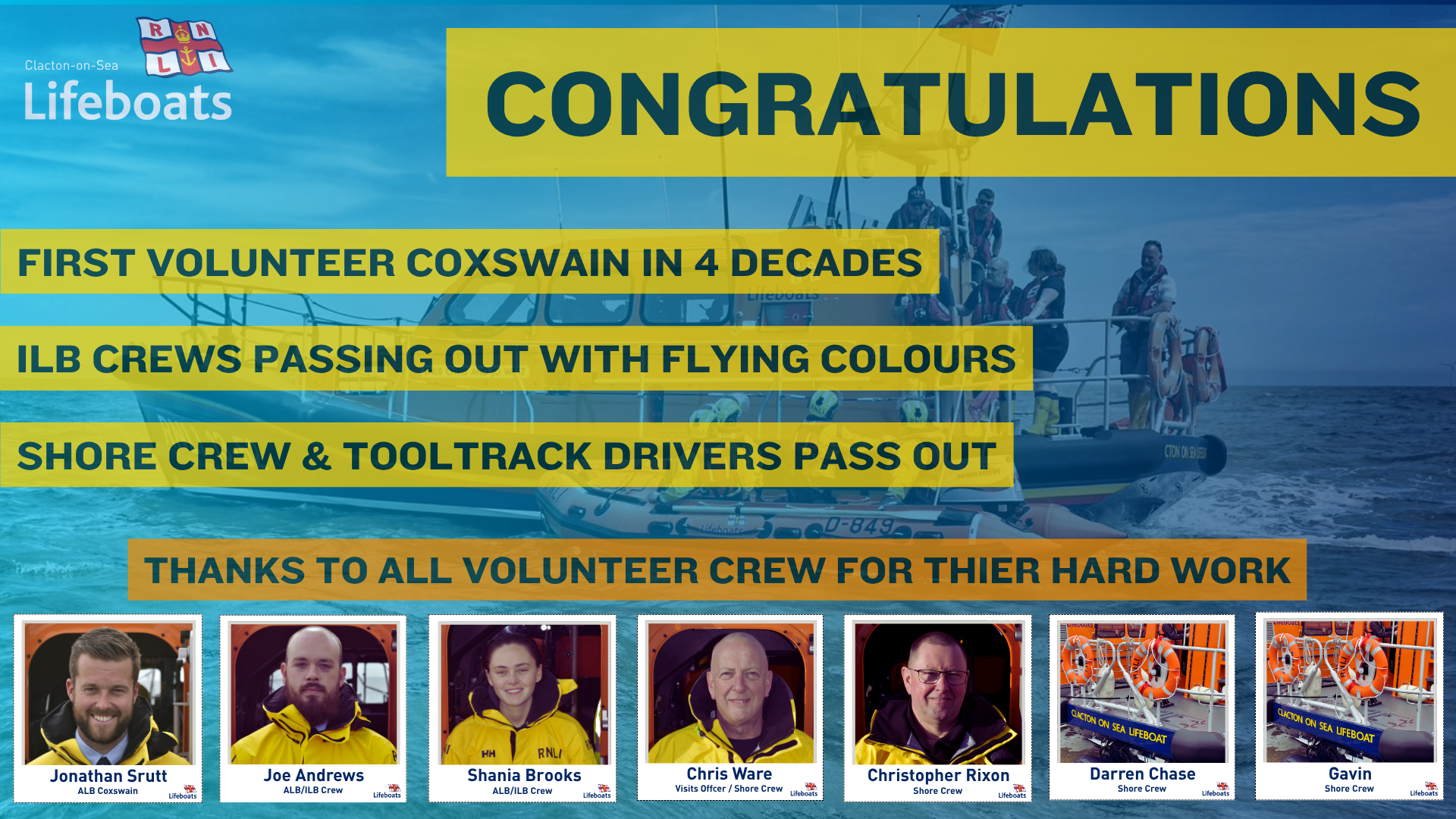 Congratulations to 7 crew members who passed their training