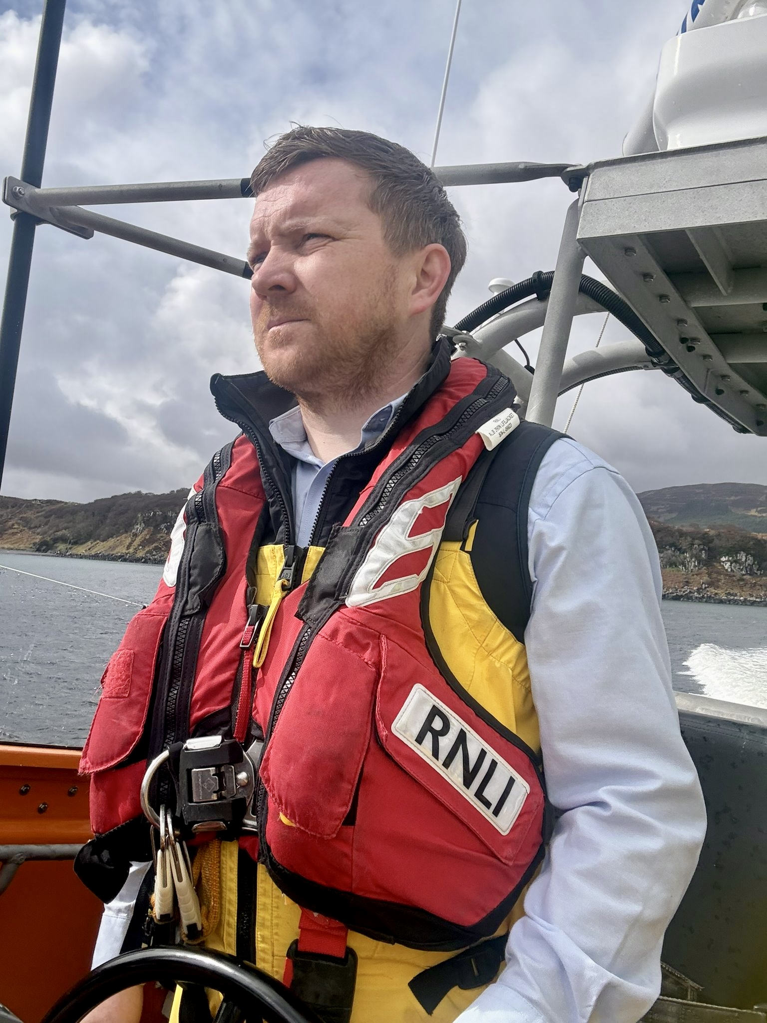 Iain Beaton pictured onboard Portree lifeboat