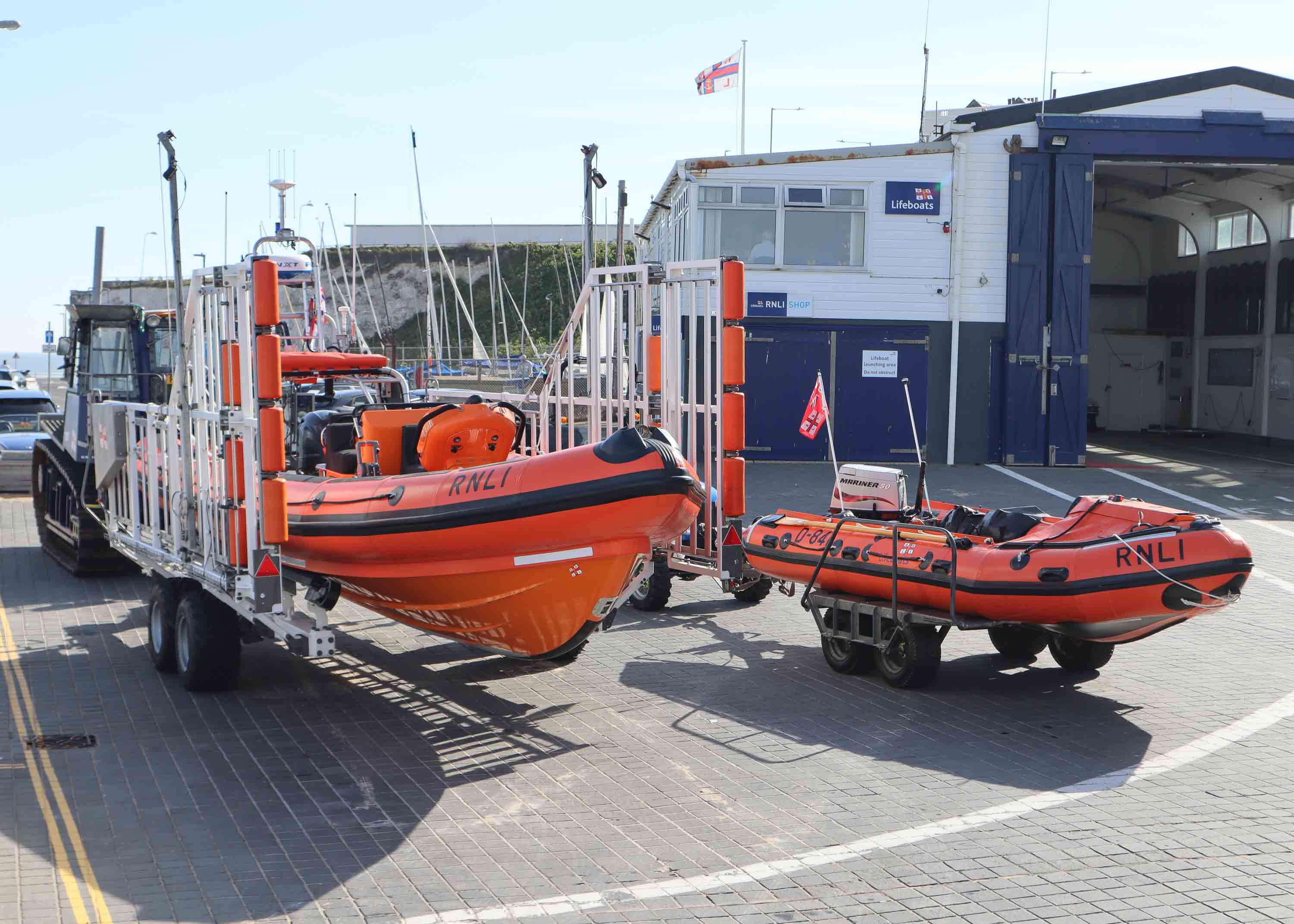 Margate's two RNLI lifeboats and the since demolished lifeboat station