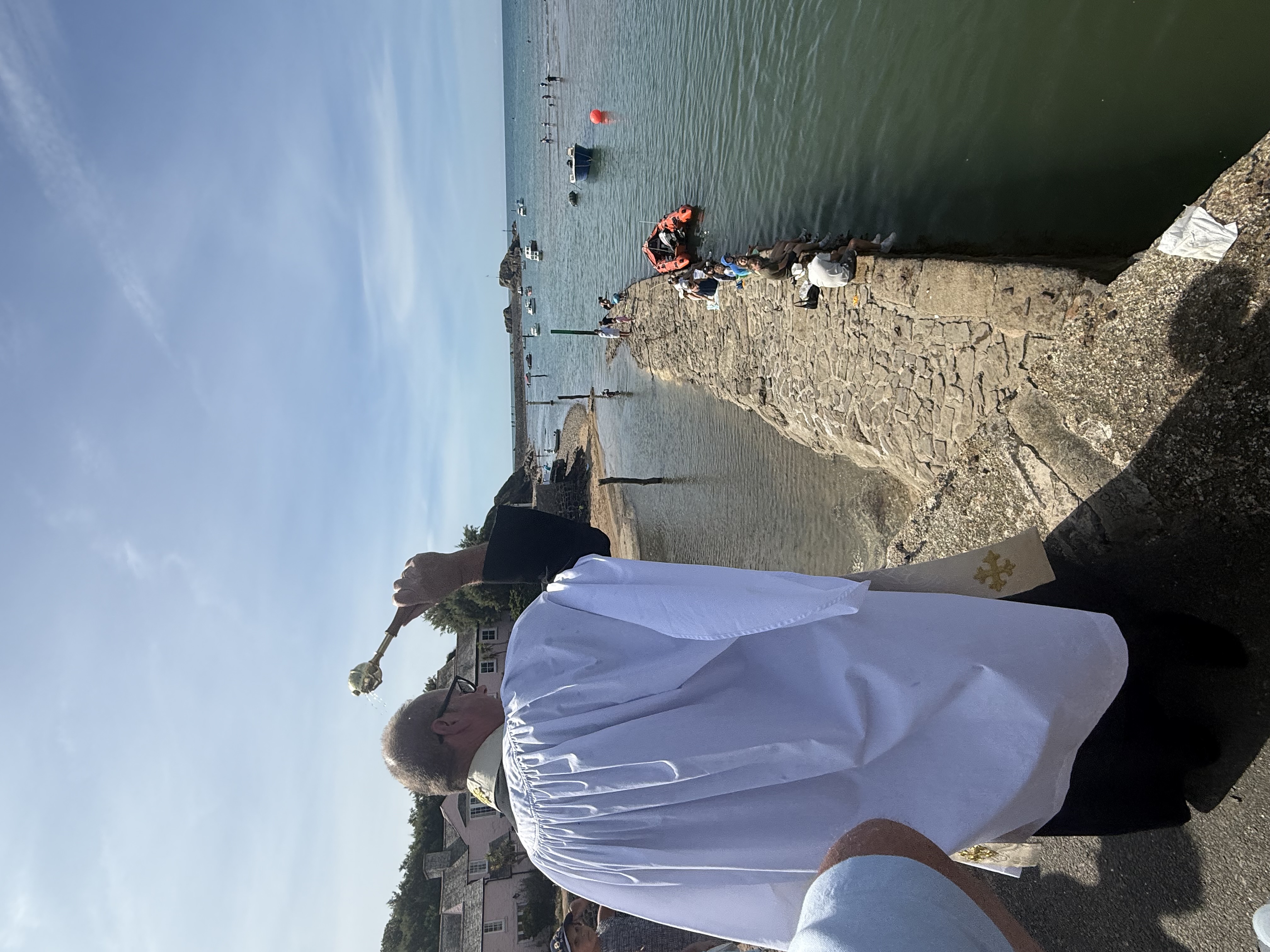 St Michaels Church Clergy blessing the RNLI Lifeboat 