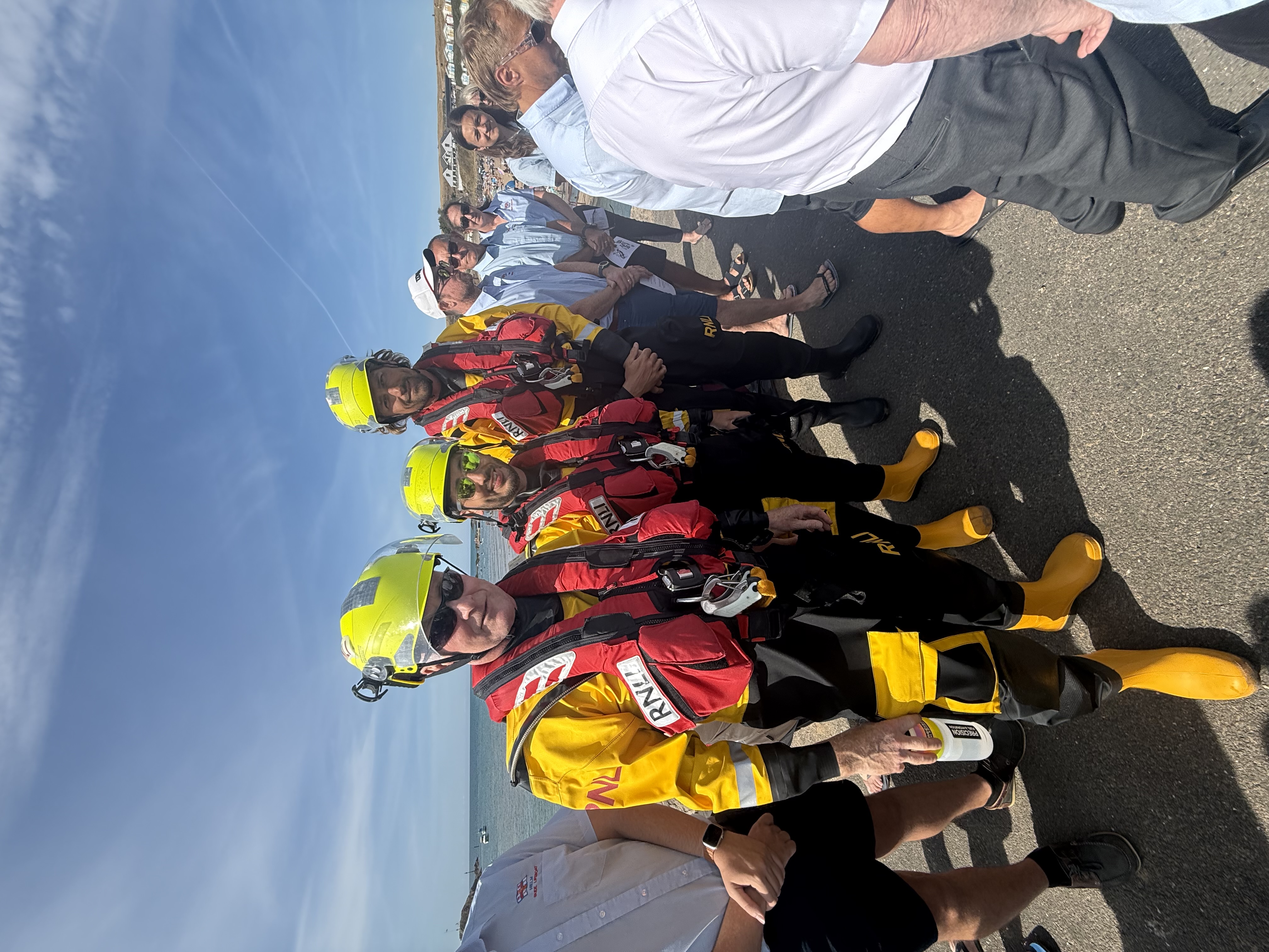 RNLI Lifeboat Crew in full dry suits