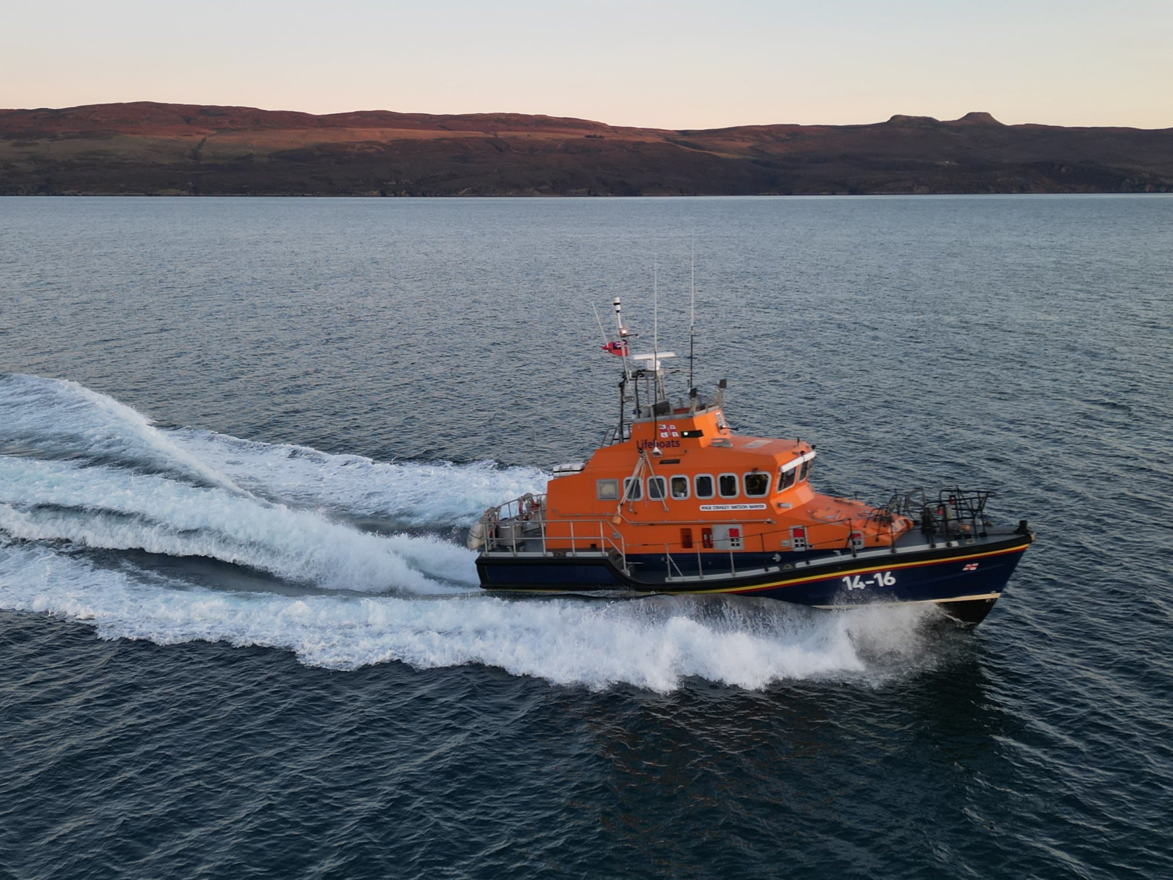 Retiring Portree lifeboat Stanley Watson Barker pictured at sea