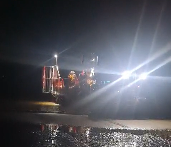 Night time recovery at low tide for Lough Swilly RNLI's Atlantic 85 Davdot