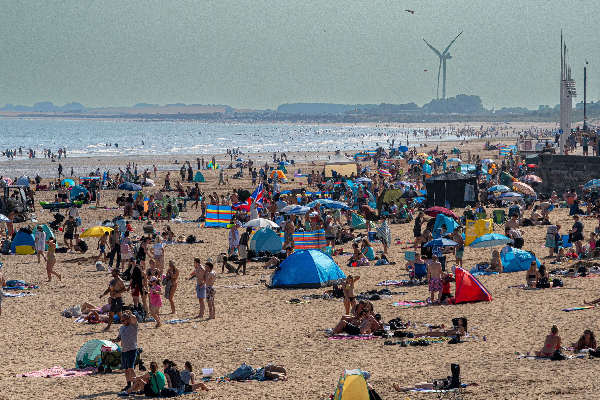 Bridlington Beach packed to the rafters on 13 August 2026.