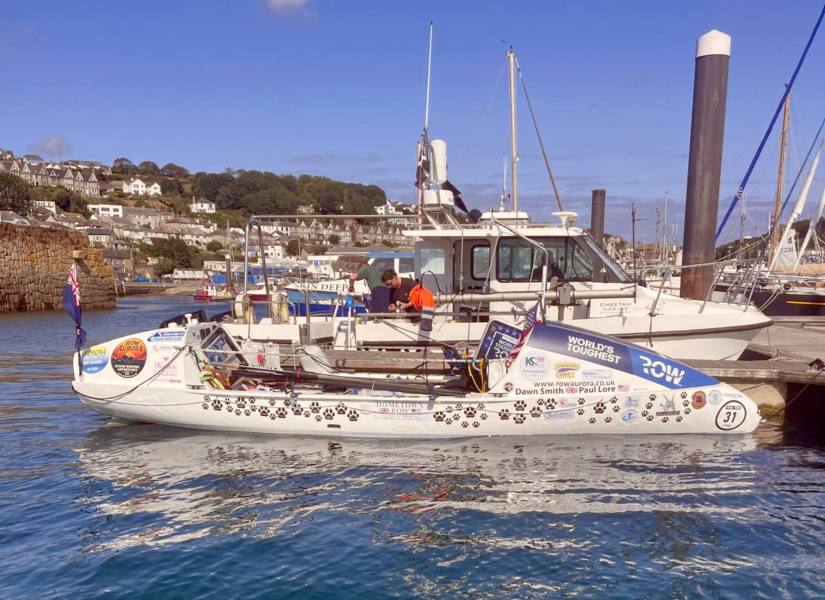 Picture shows a rowing boat in Newlyn harbour