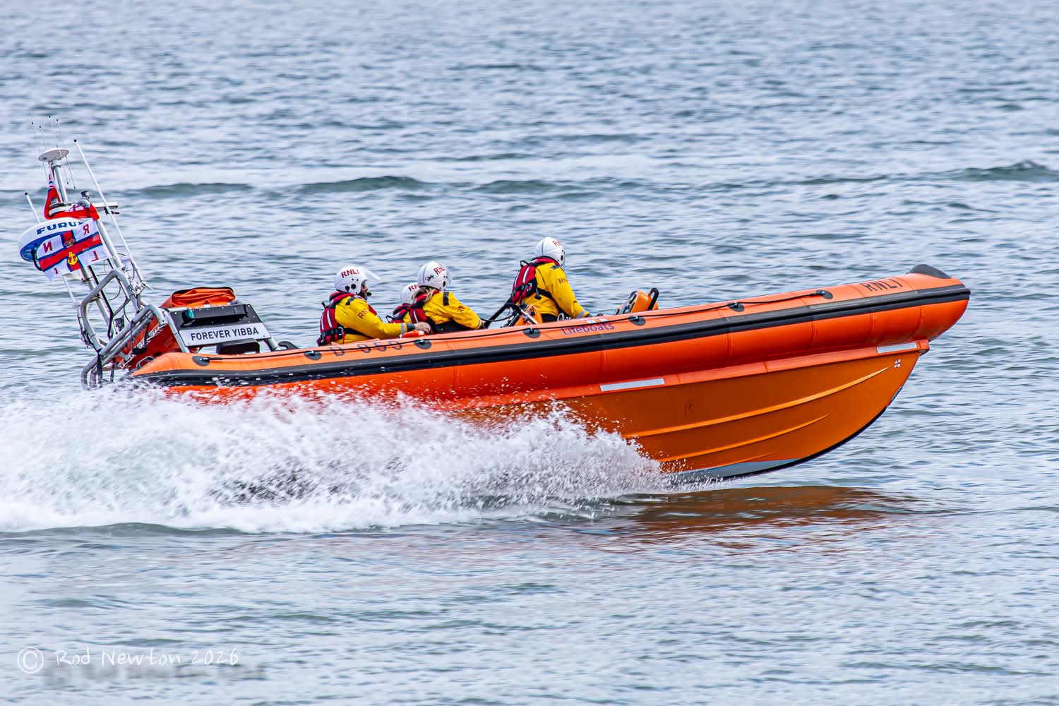 Flamborough Lifeboat in action in the sea