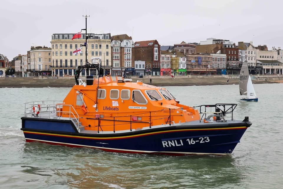 Photo of a lifeboat at sea