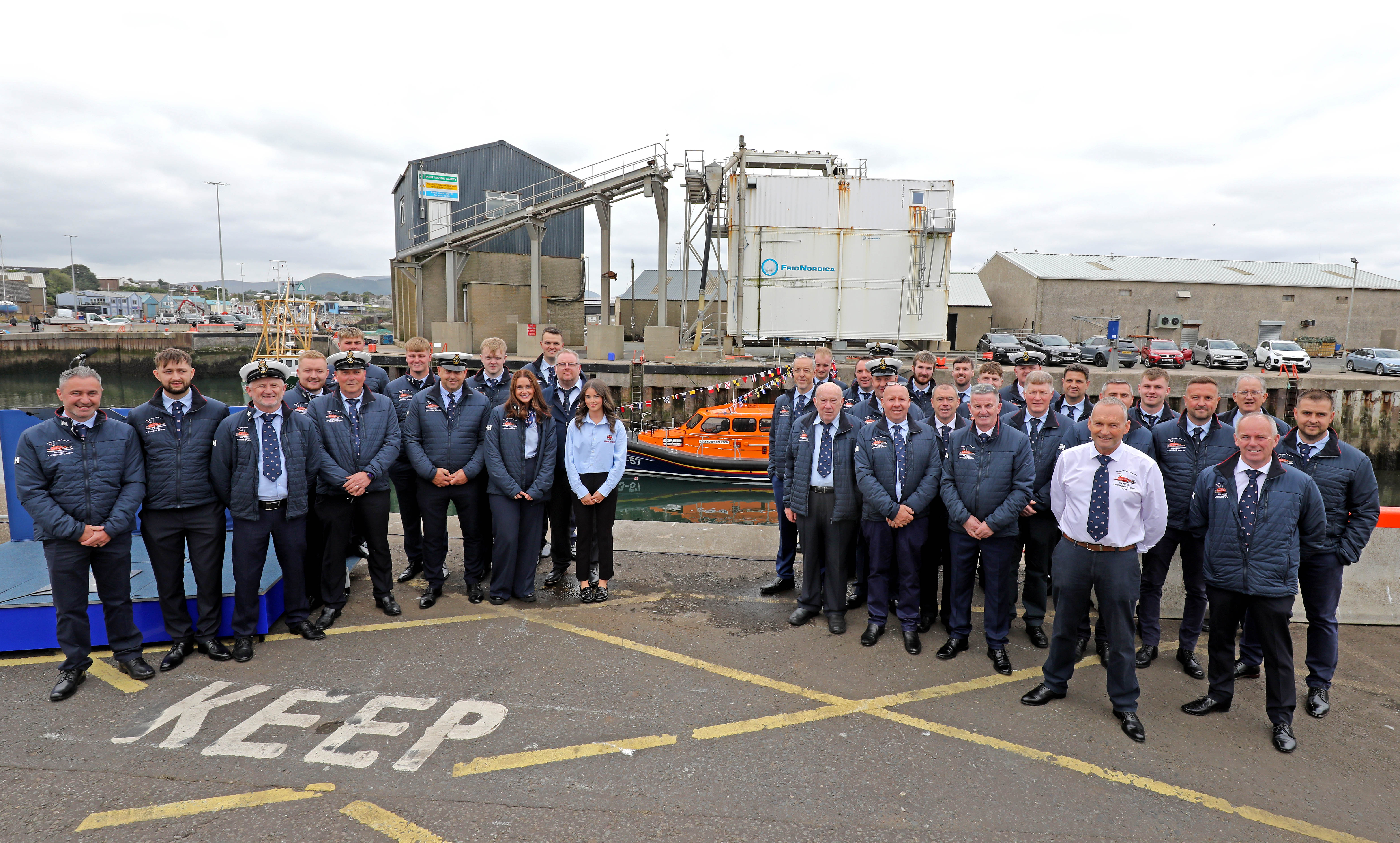 Kilkeel RNLI on the occasion of the naming of the Shannon 'Bobby Cameron'