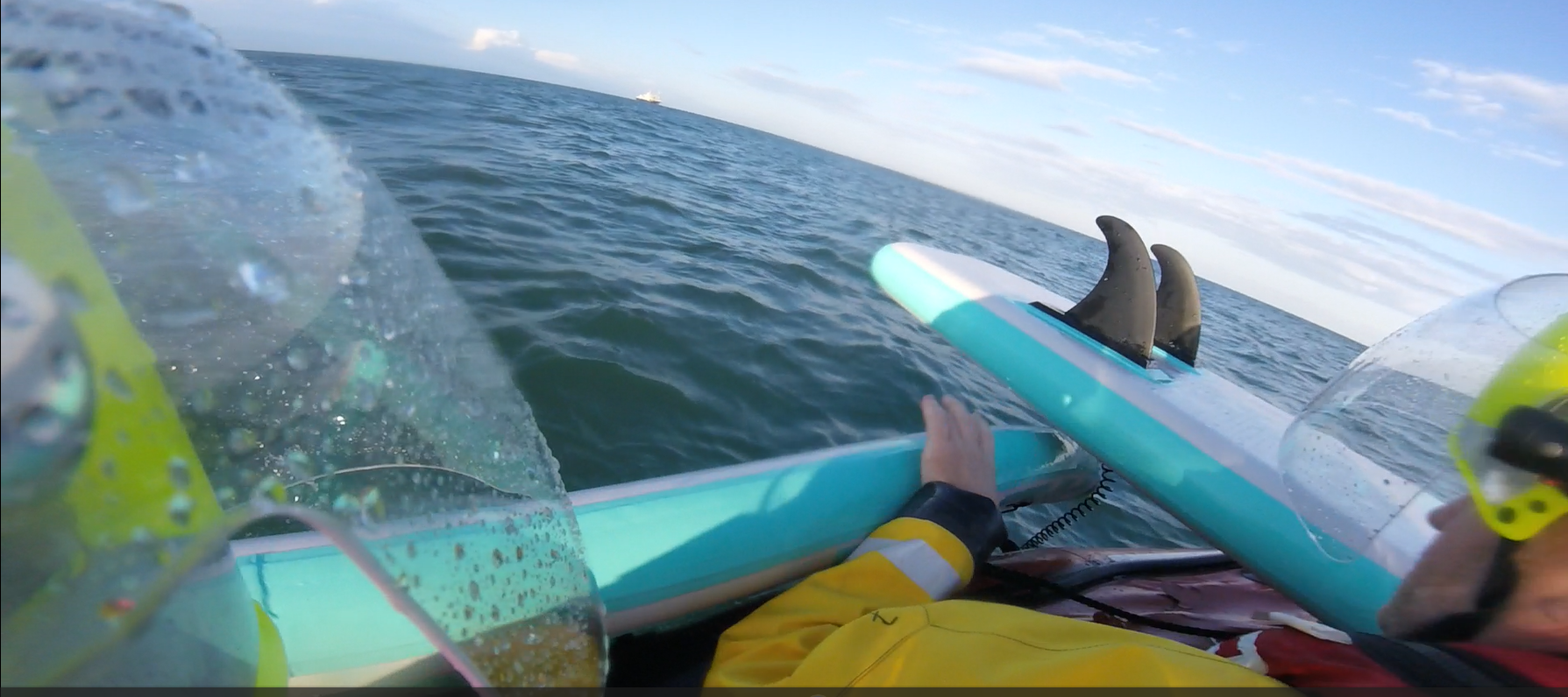 Paddleboards taken onto the lifeboat.
