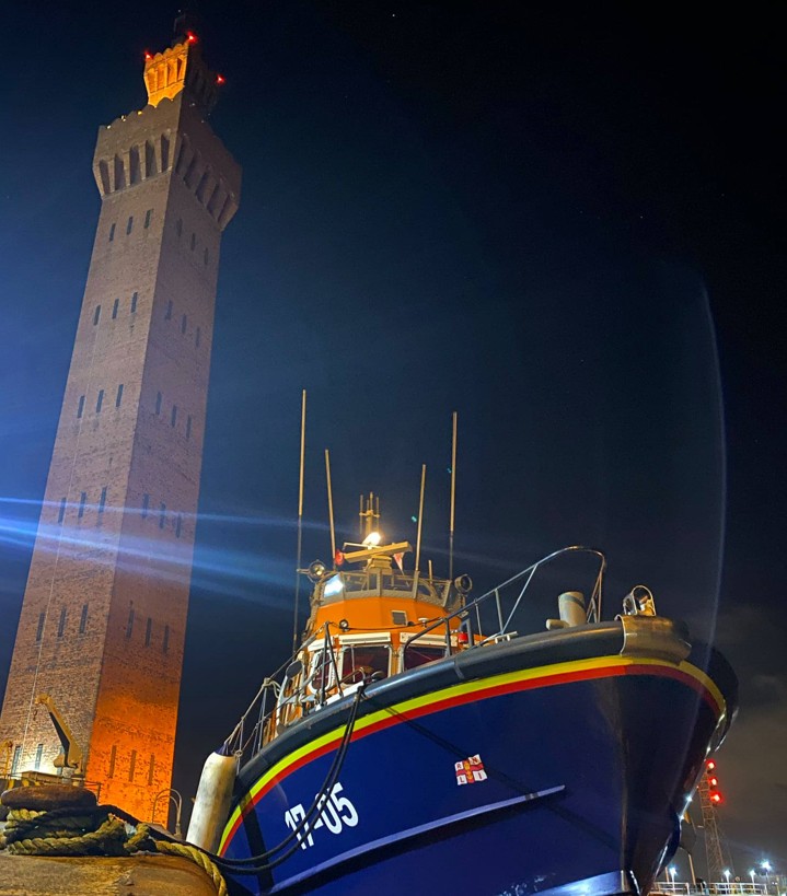 Humber RNLI all-weather lifeboat 'Pride of the Humber' berthed at Grimsby.
