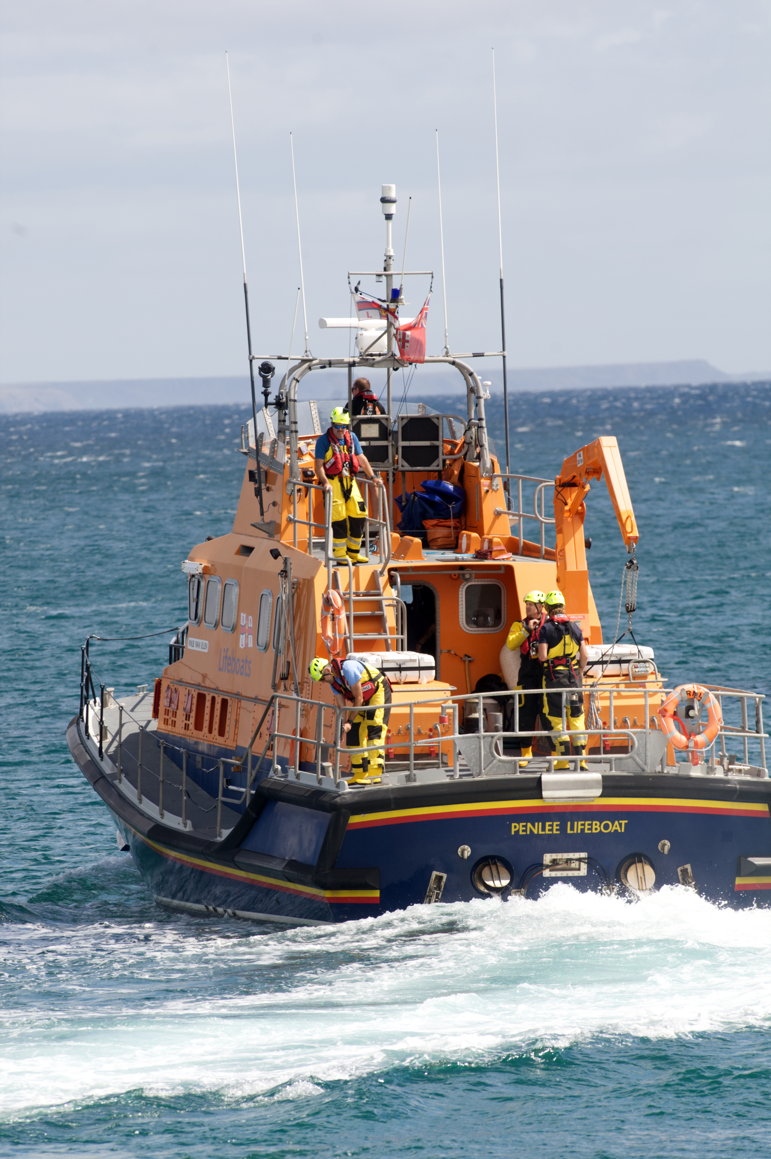 Picture shows a lifeboat at sea