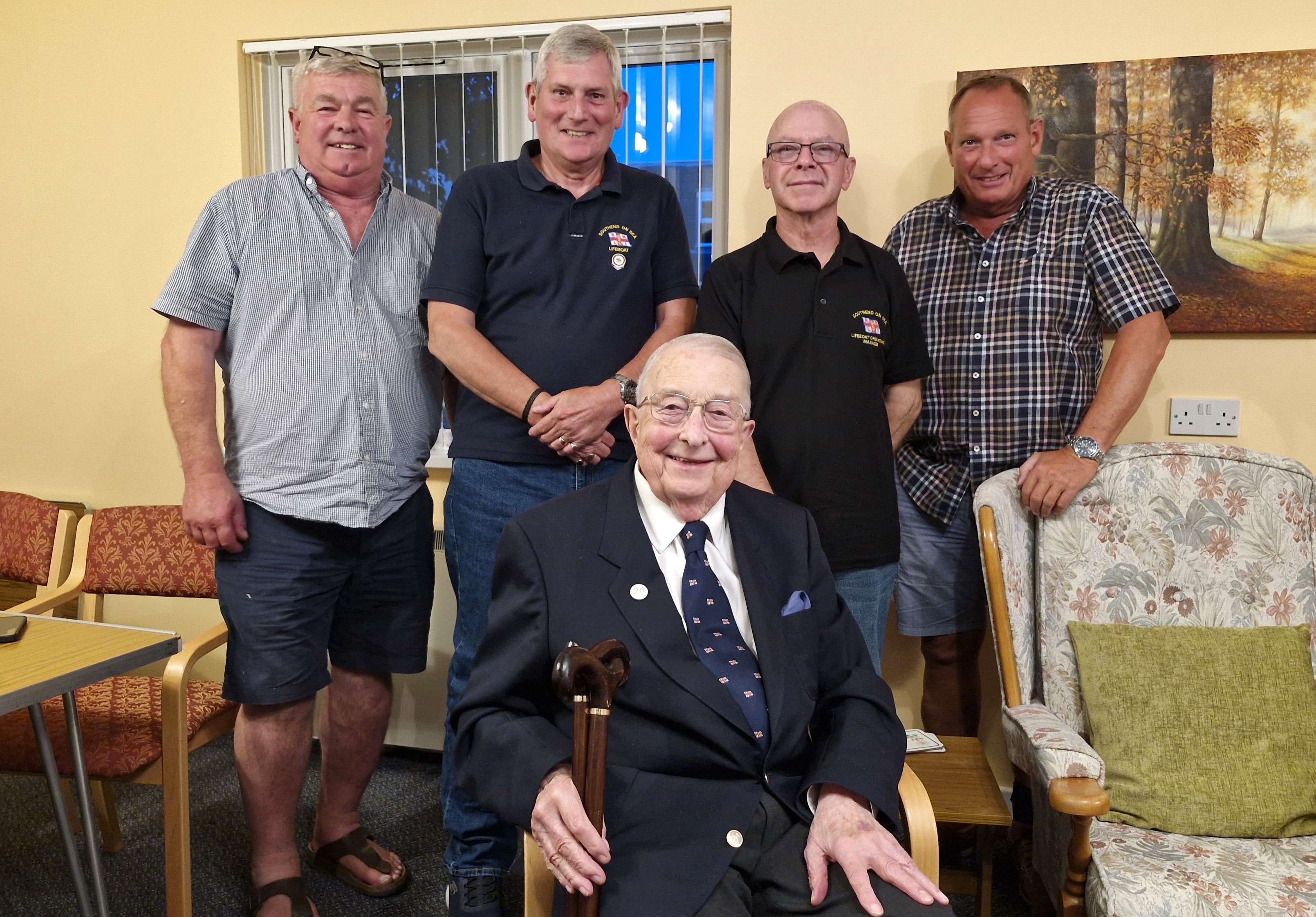 Left to right, Giles Offord, Tony Clarke, Barrie Daykin, John Foster, front Richard Offord