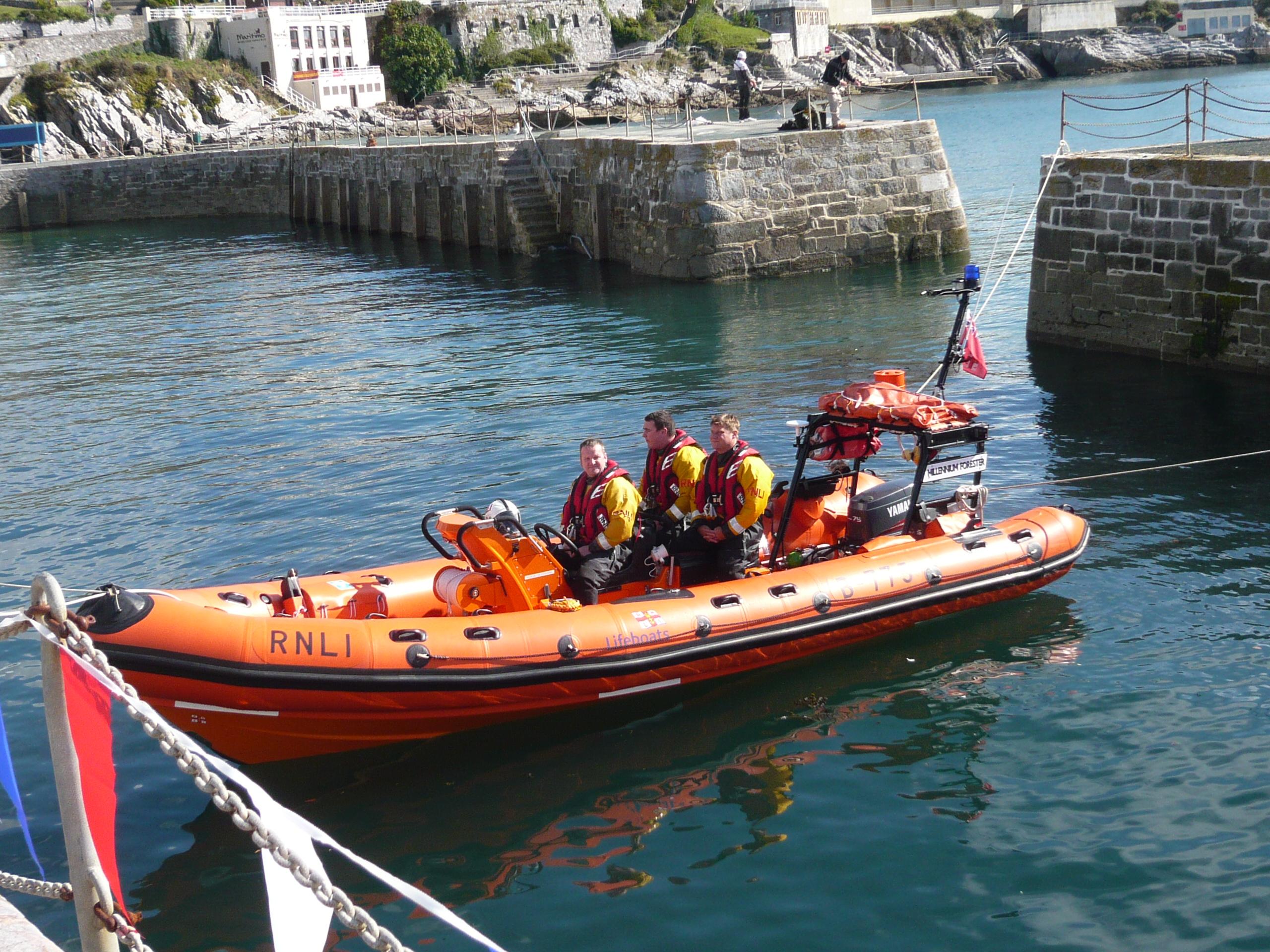 Steve Bennetts at the helm during the renaming ceremony of Plymouth's Atlantic 75 'Millennium Forester'