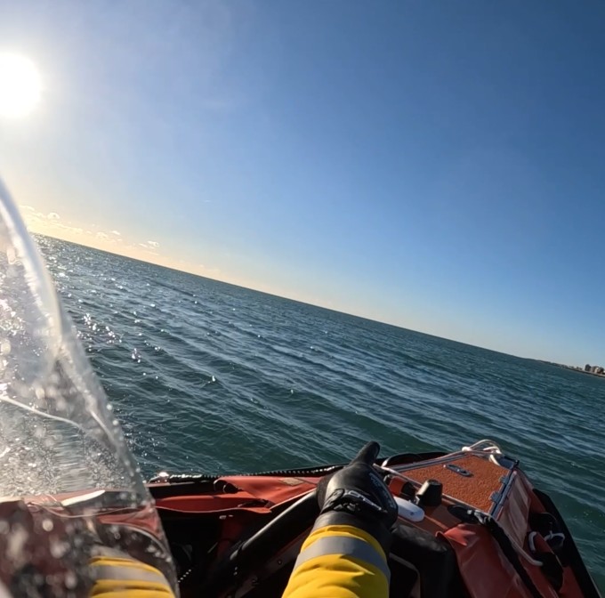 View from front of d-class as it makes its way towards casualty.
