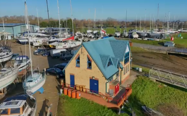 Aerial photograph of the lifeboat station 
