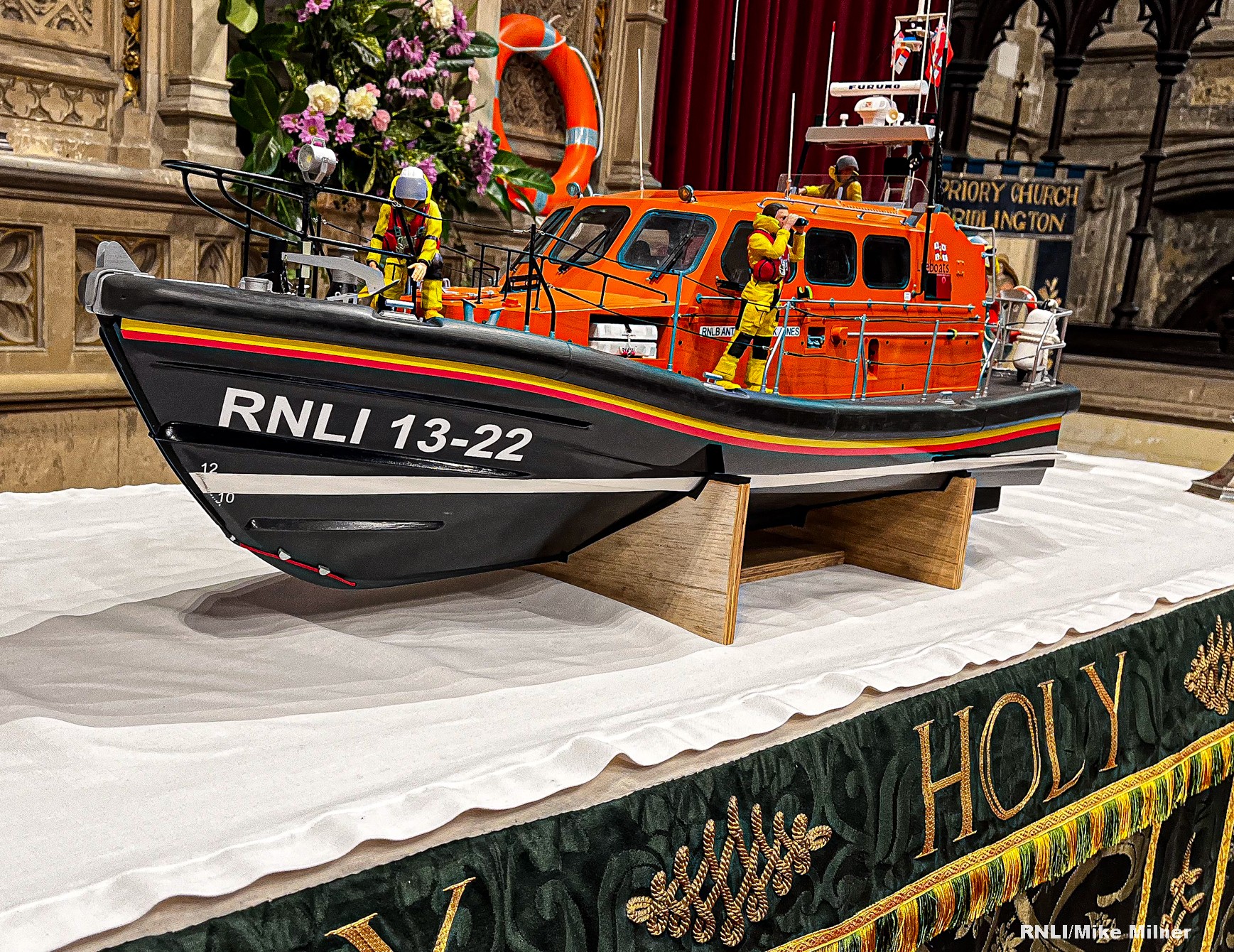 Model for Bridlington RNLI all weather lifeboat at Bridlington Priory Church