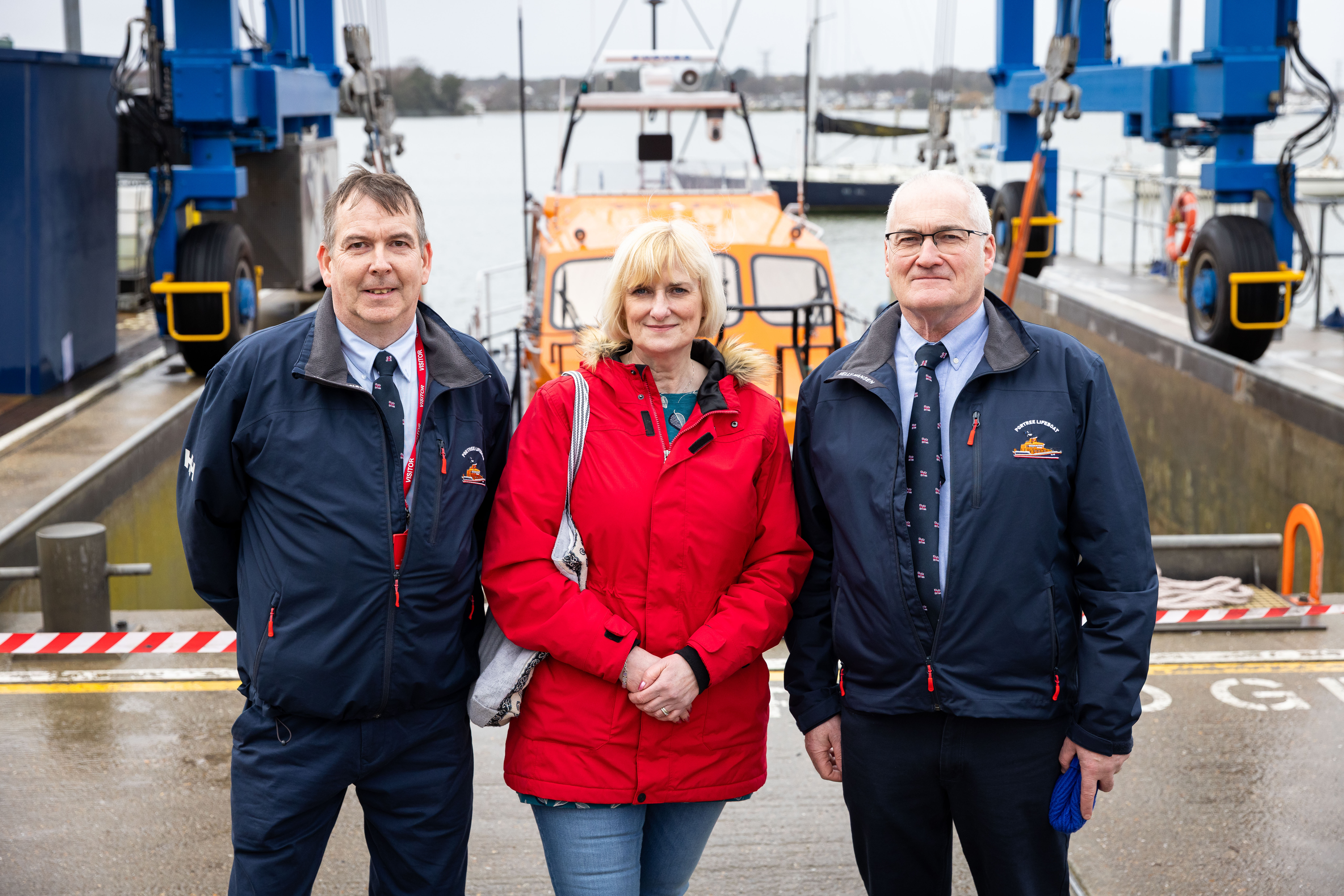 RNLB Peter and Mary at the official bell-ringing ceremony at the All-Weather Lifeboat Centre in Poole.