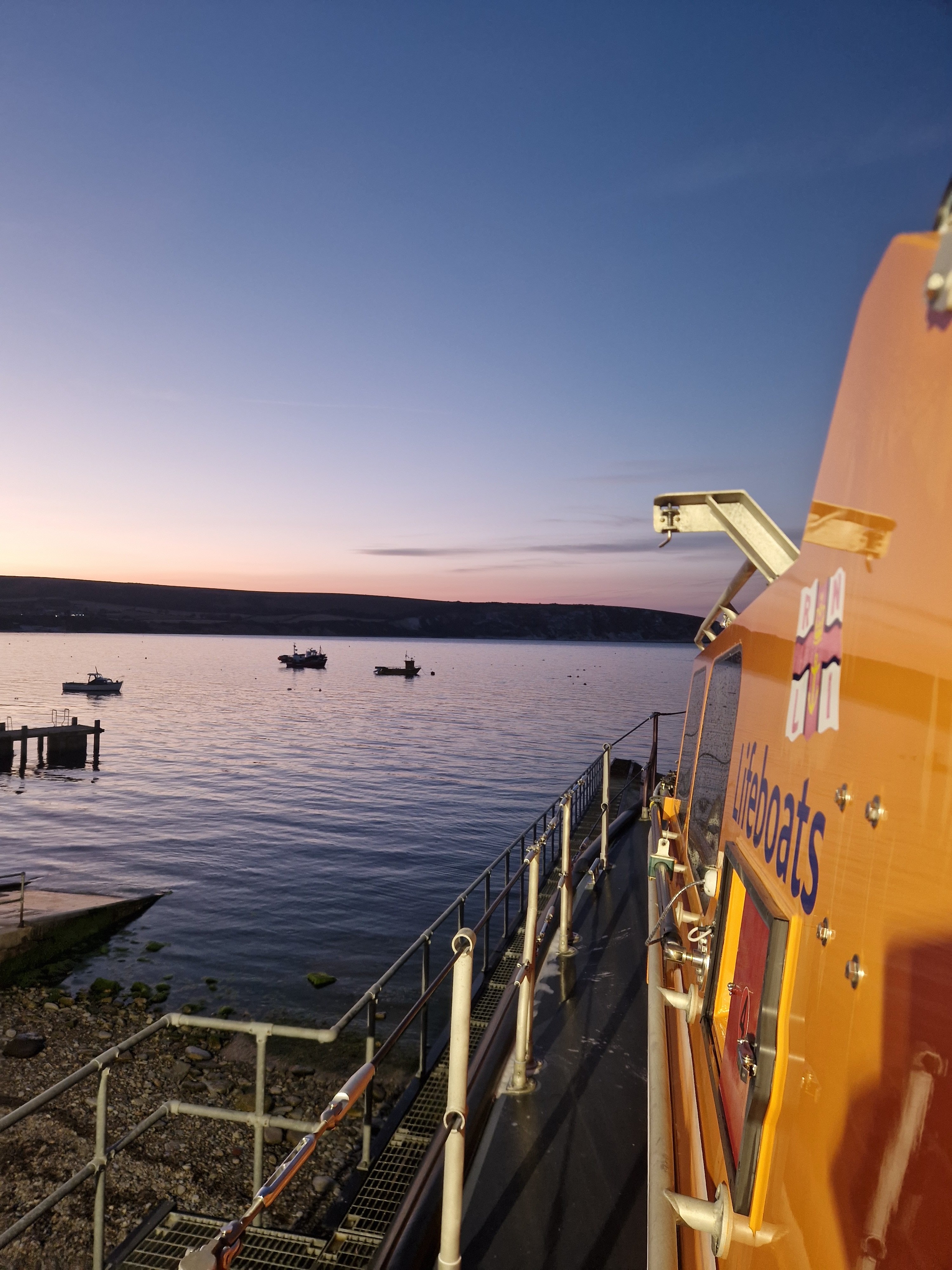 Swanage ALB on the slipway after returning from a search
