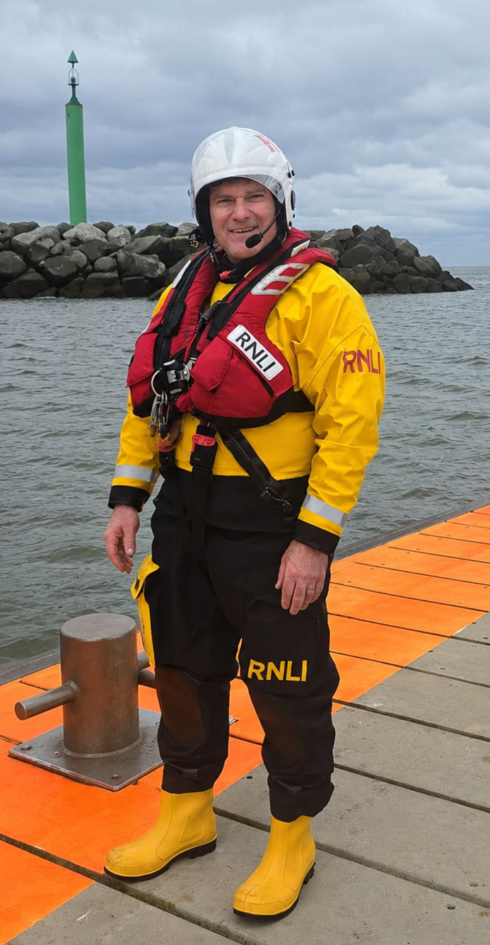 Eamon Mahon in all-weather lifeboat gear