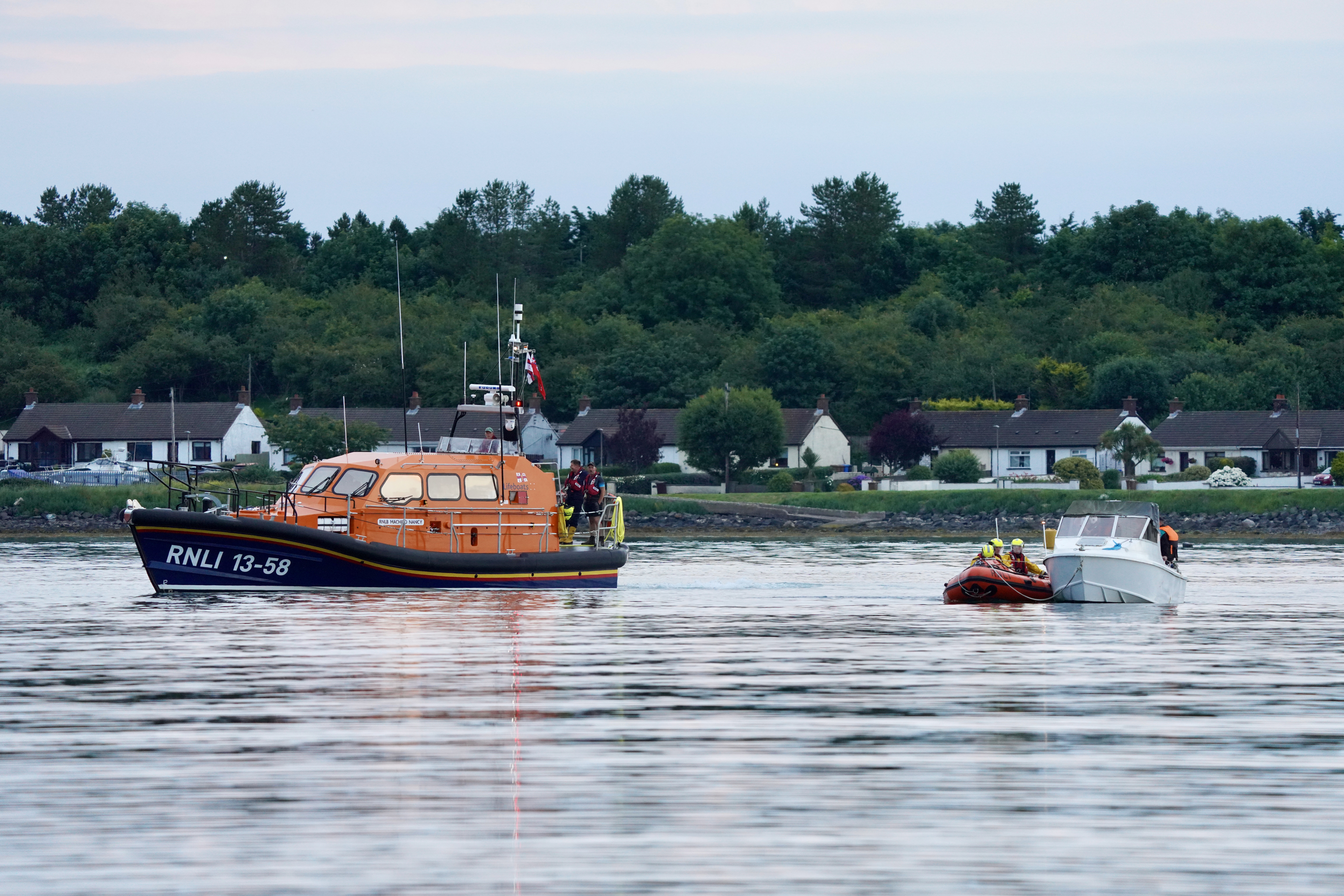 Larne all-weather lifeboat Machiko Nancy and inshore Lifeboat Terry in the Port of Larne