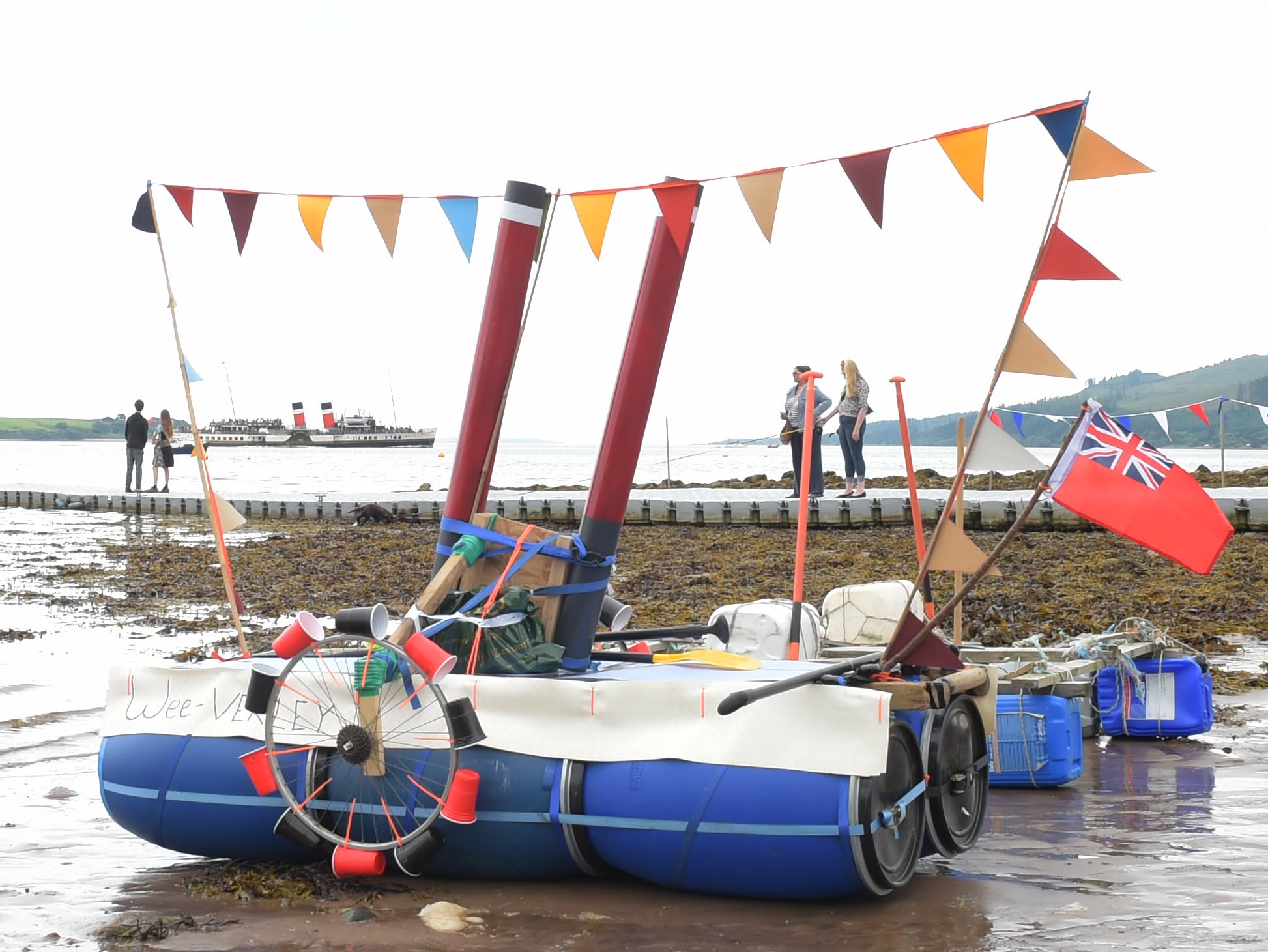 A raft inspired by the paddle steamer Waverley