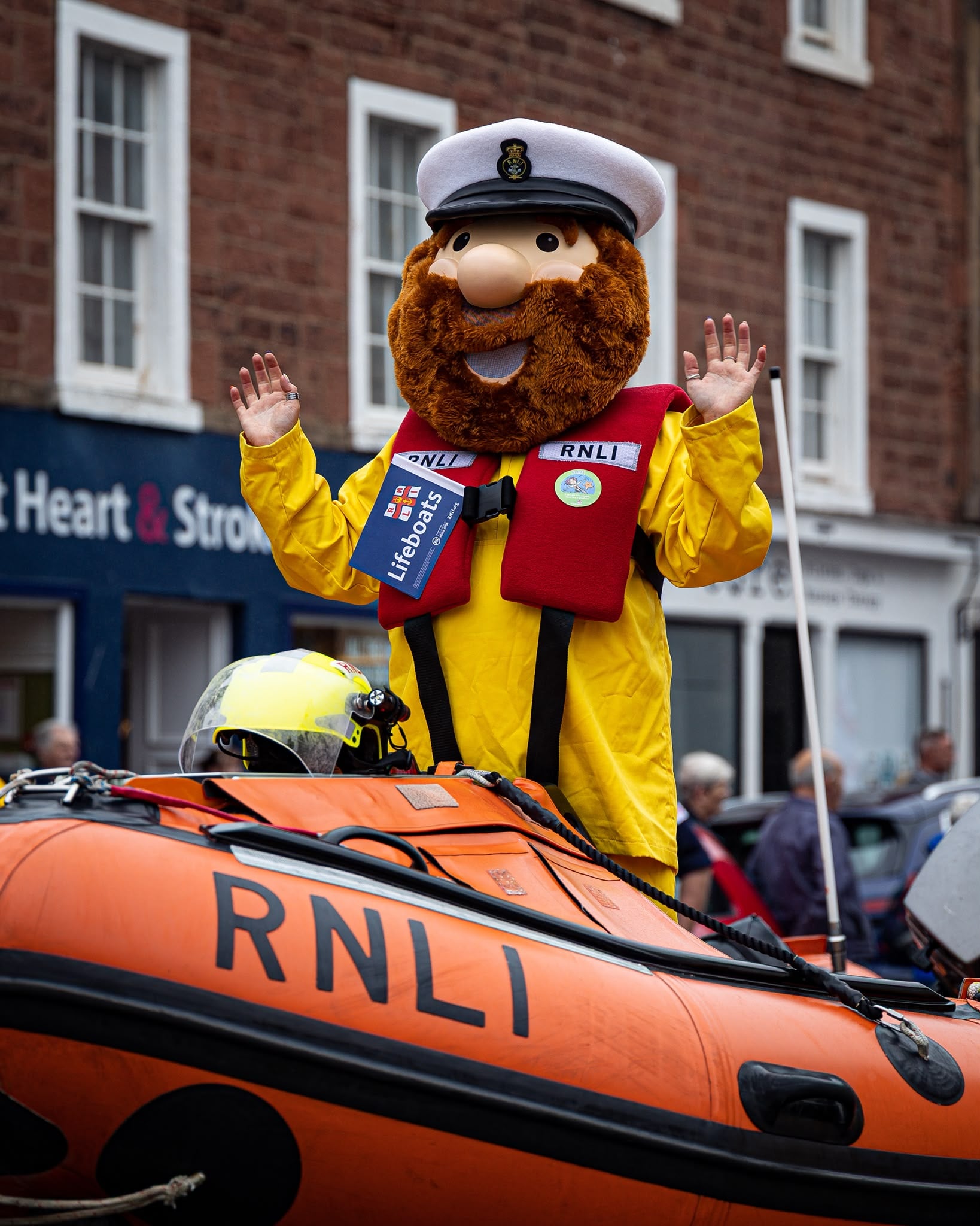 Mascot on boat.