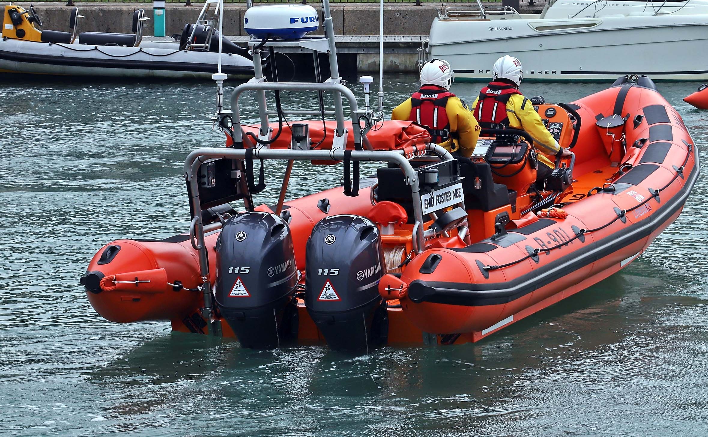 The lifeboat, Enid Foster MBE on the water