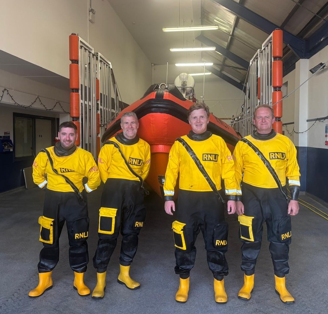 From left to right, Lough Swilly RNLI crew members. Stephen Doherty, Emmett Johnston, Barry Johnson and Sean Ginnelly, Coastal Lifeboat Trainer.