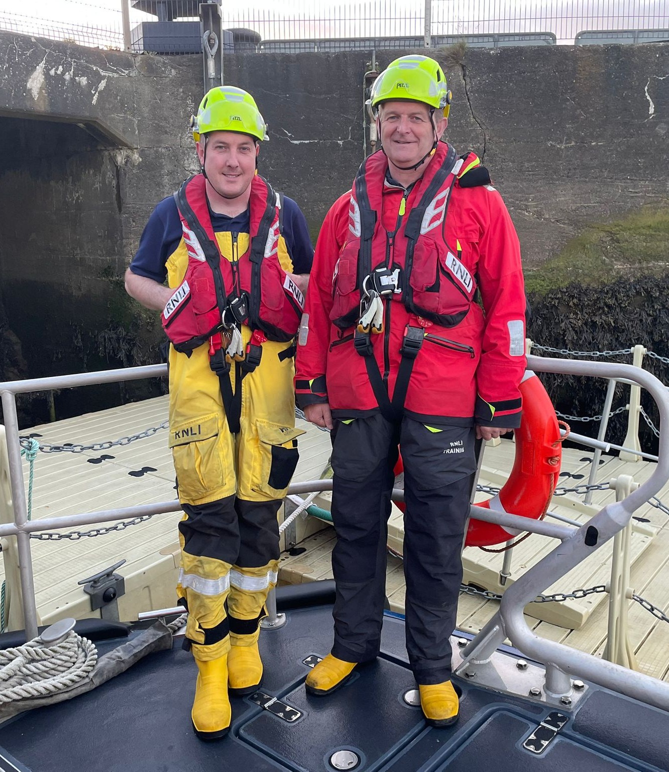 From left to right, Lough Swilly RNLI crew member Sean Coyle and Sean Ginnelly, Coastal Lifeboat Trainer.