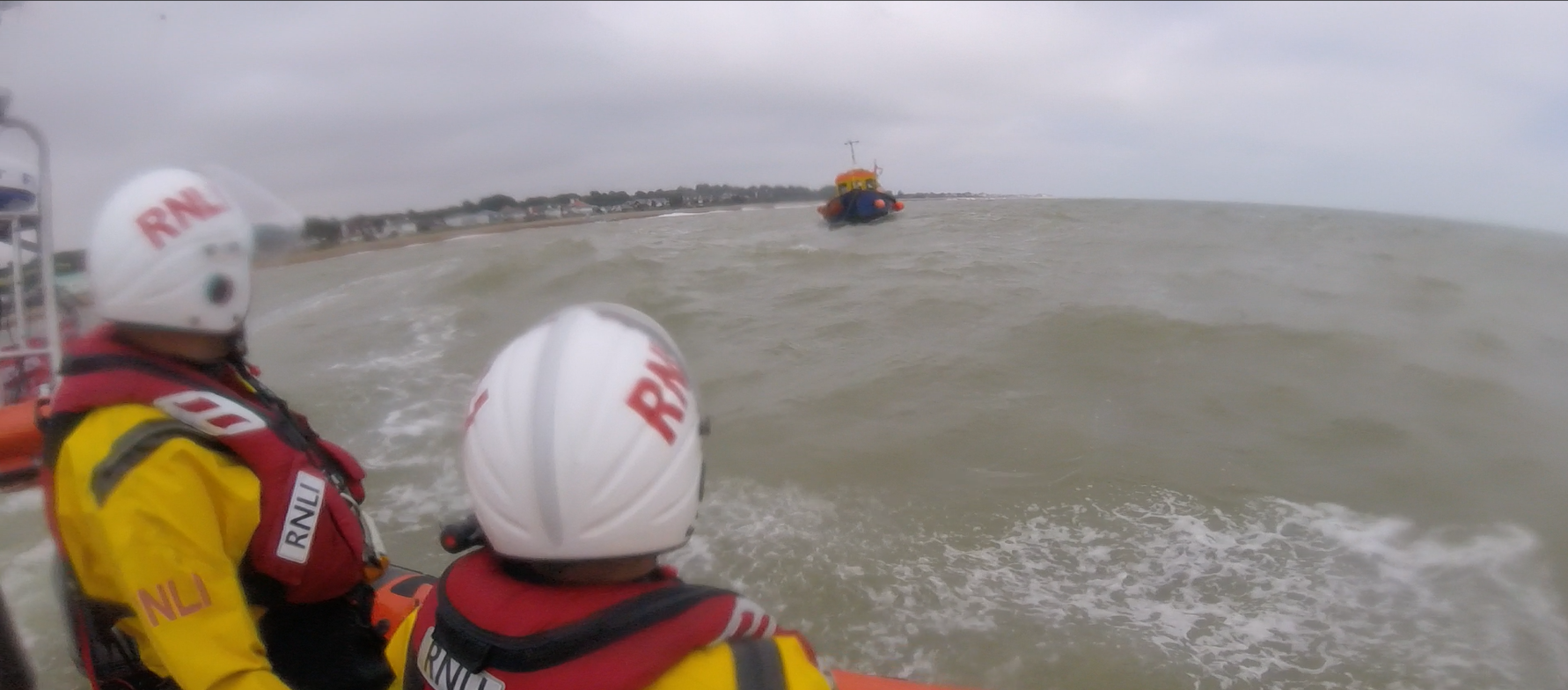 Casualty vessel under tow.
