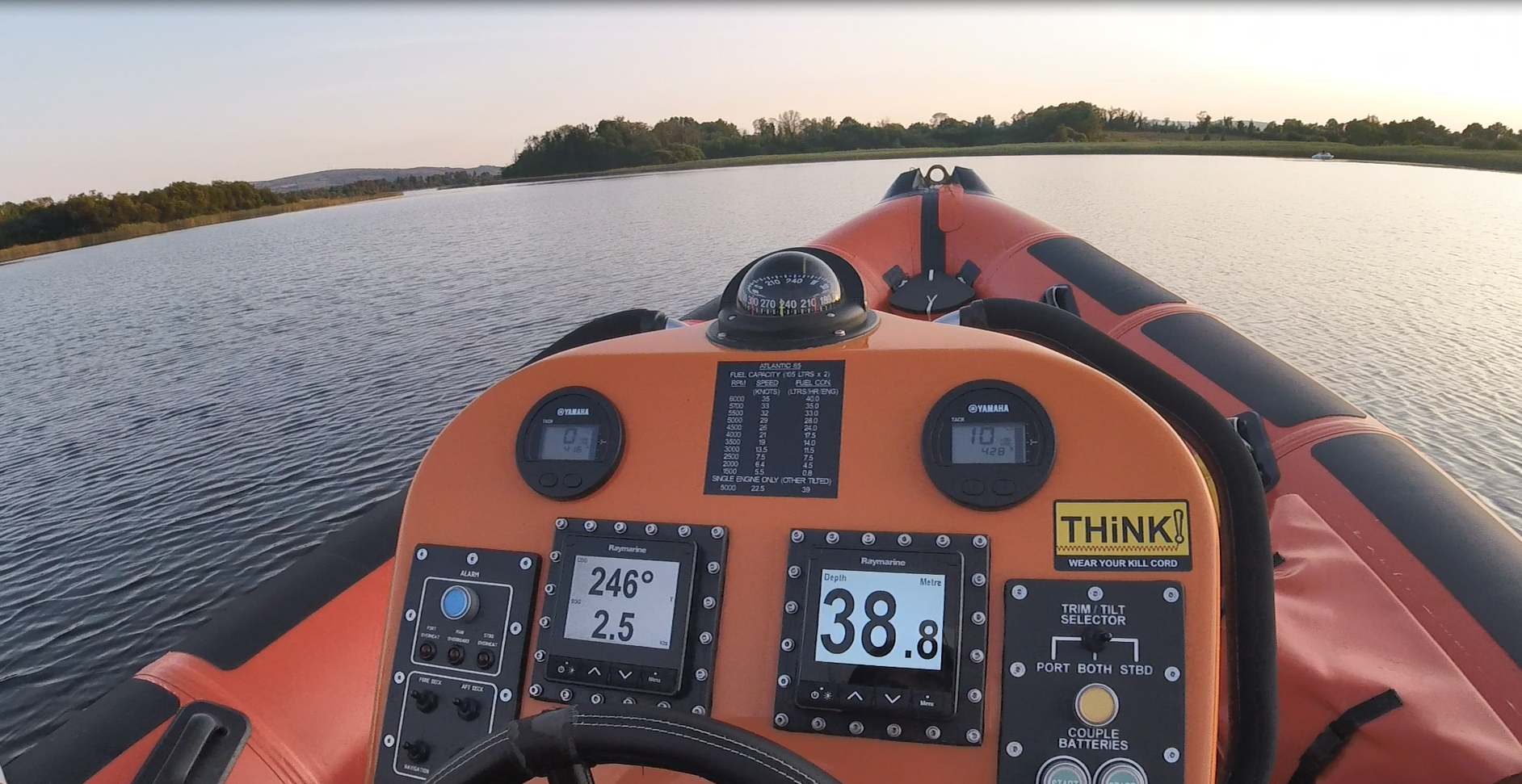 Carrybridge Lifeboat proceeding to locate the casualty vessel. View taken from the GoPro camera on the helms head.